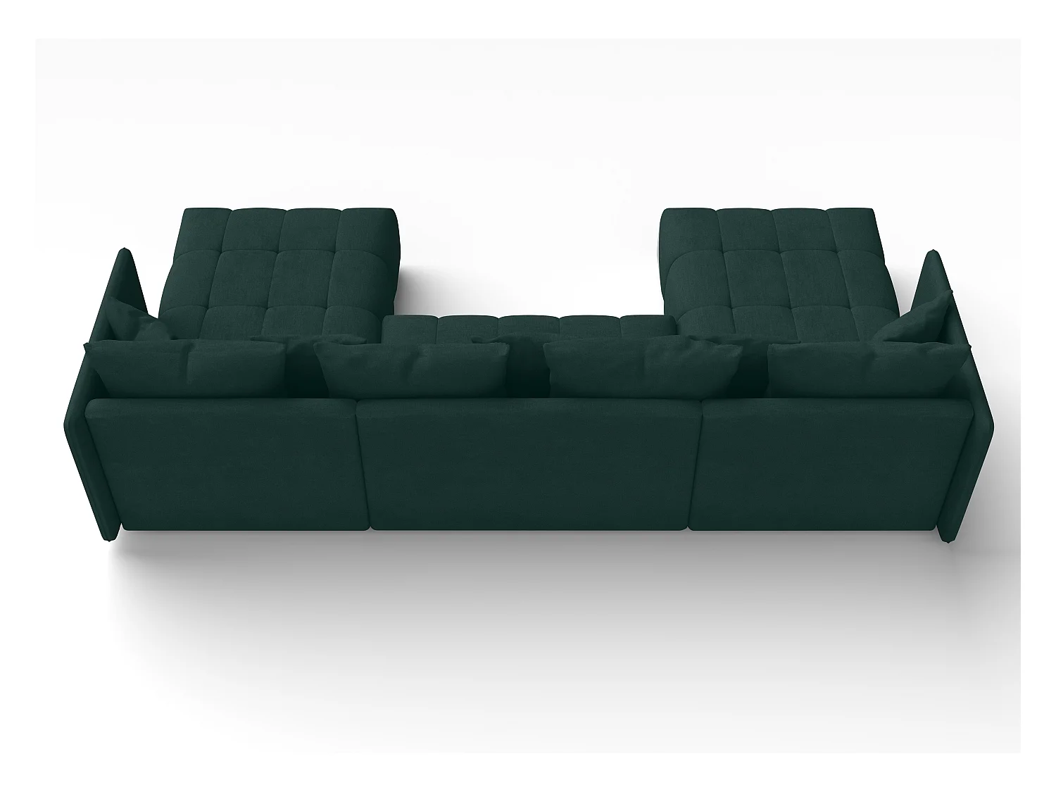 AX LIVING Ecksofa Grün Sofa U Form mit Schlaffunktion Veliro U, 353 cm