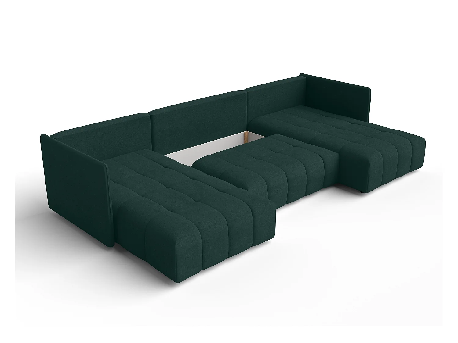 AX LIVING Ecksofa Grün Sofa U Form mit Schlaffunktion Veliro U, 353 cm