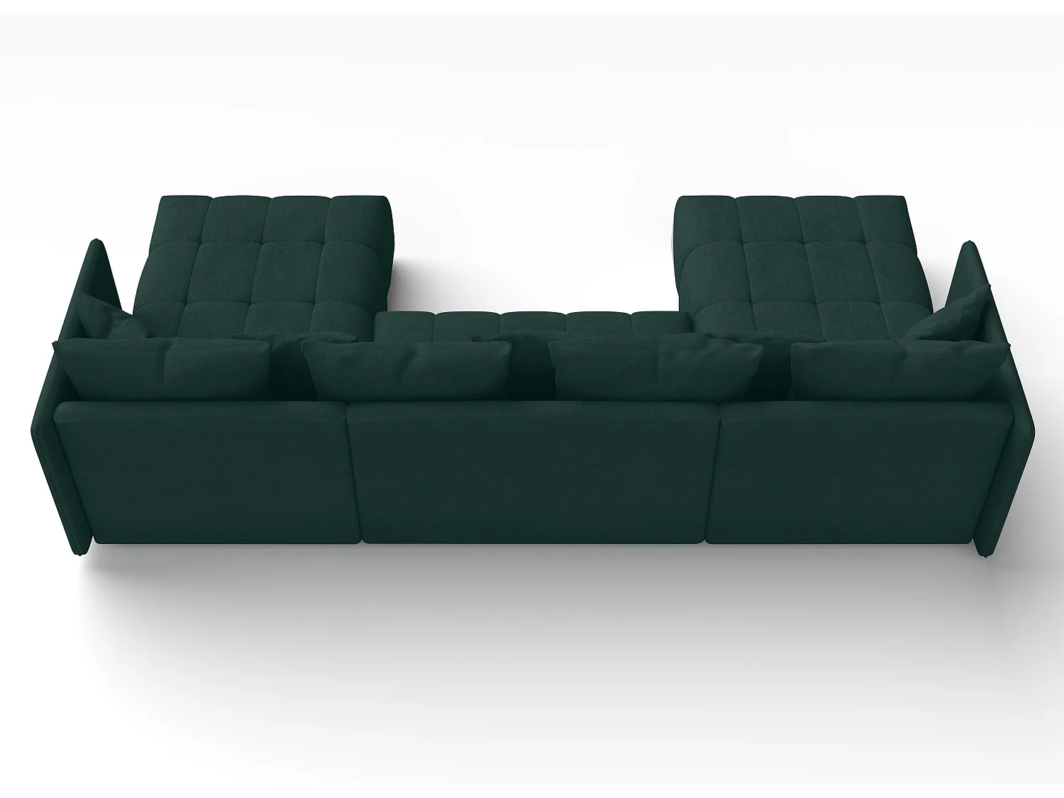 AX LIVING Ecksofa Grün Sofa U Form mit Schlaffunktion Veliro U, 353 cm