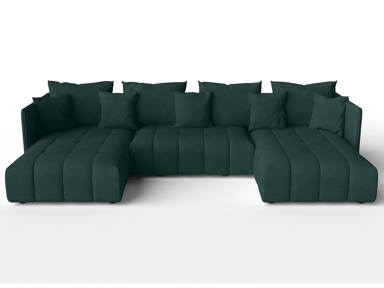 AX LIVING Canapé d'angle vert avec fonction sommeil Veliro U 345 cm