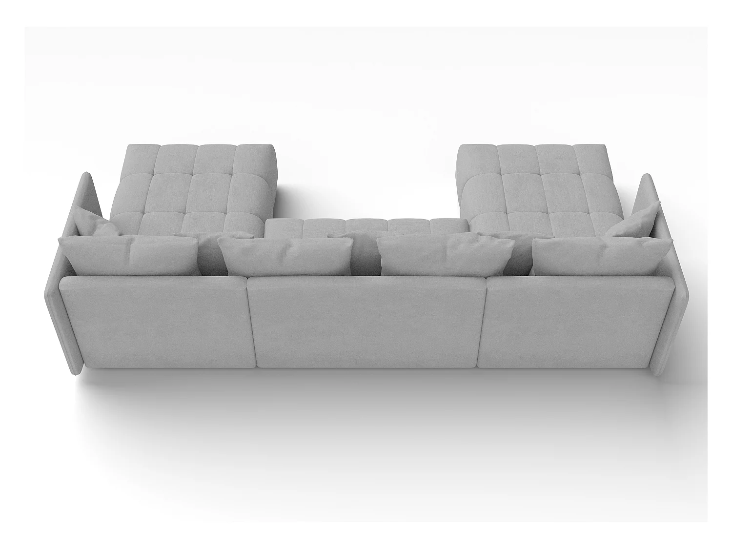 AX LIVING Sofa U Form mit Schlaffunktion Eckcouch hellgrau Veliro 353
