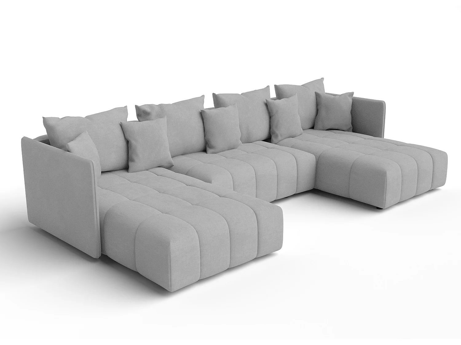 AX LIVING Sofa U Form mit Schlaffunktion Eckcouch hellgrau Veliro 353