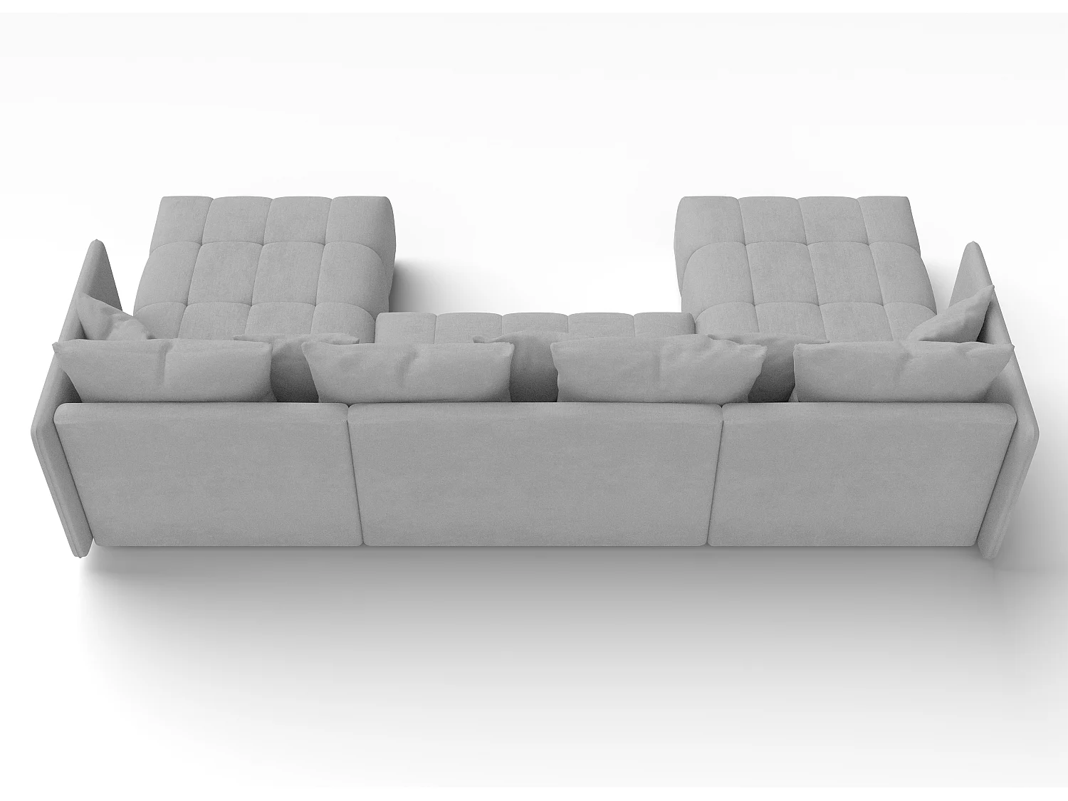 AX LIVING Sofa U Form mit Schlaffunktion Eckcouch hellgrau Veliro 353