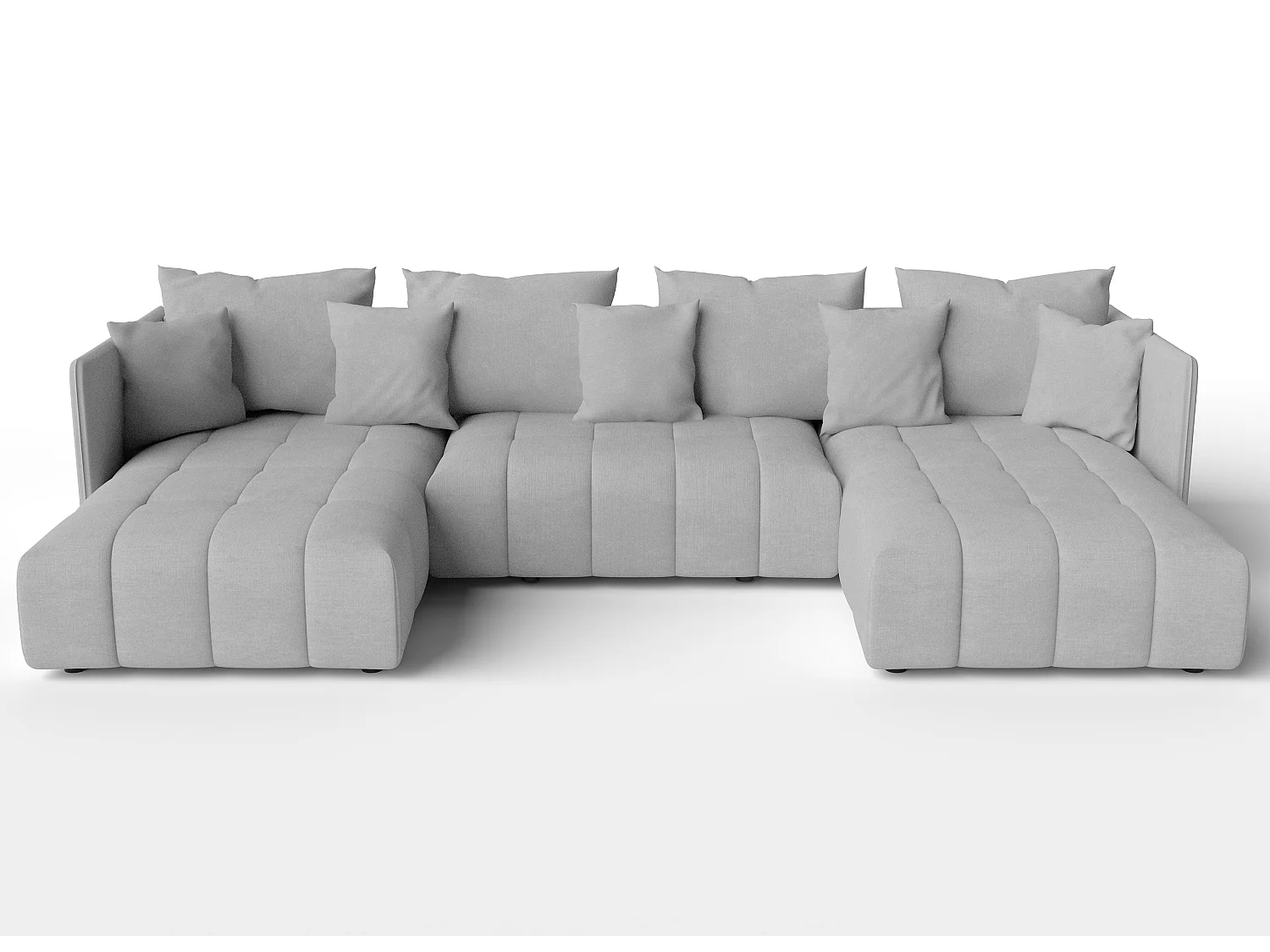 AX LIVING Canapé d'angle U gris clair avec fonction sommeil Veliro 345