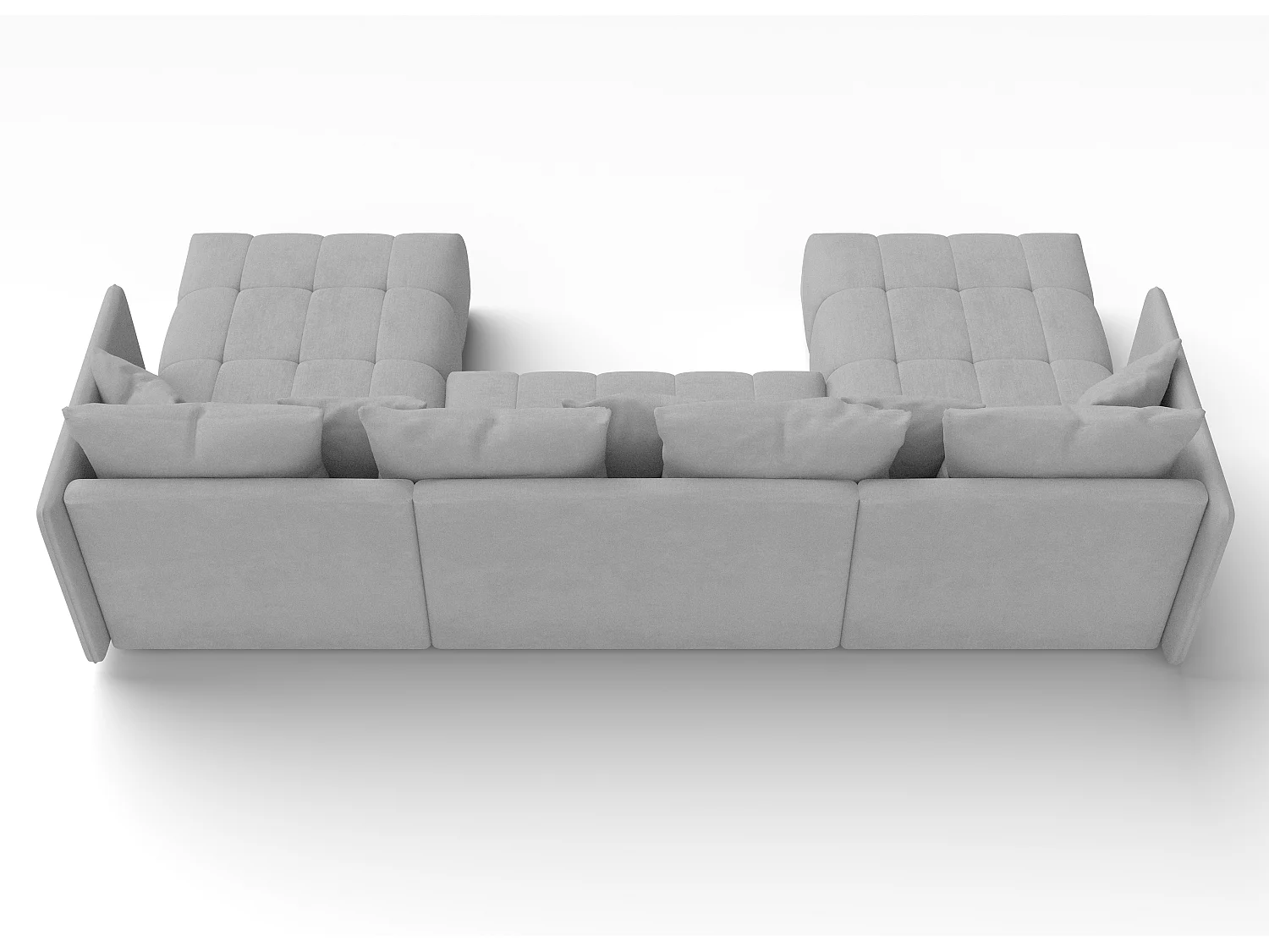 AX LIVING Canapé d'angle U gris clair avec fonction sommeil Veliro 345