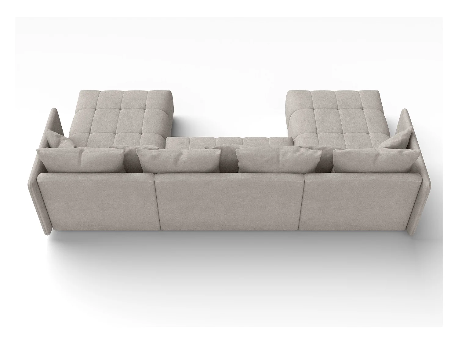 AX LIVING Beige Sofa U Form mit Schlaffunktion Veliro U, 353 cm breit