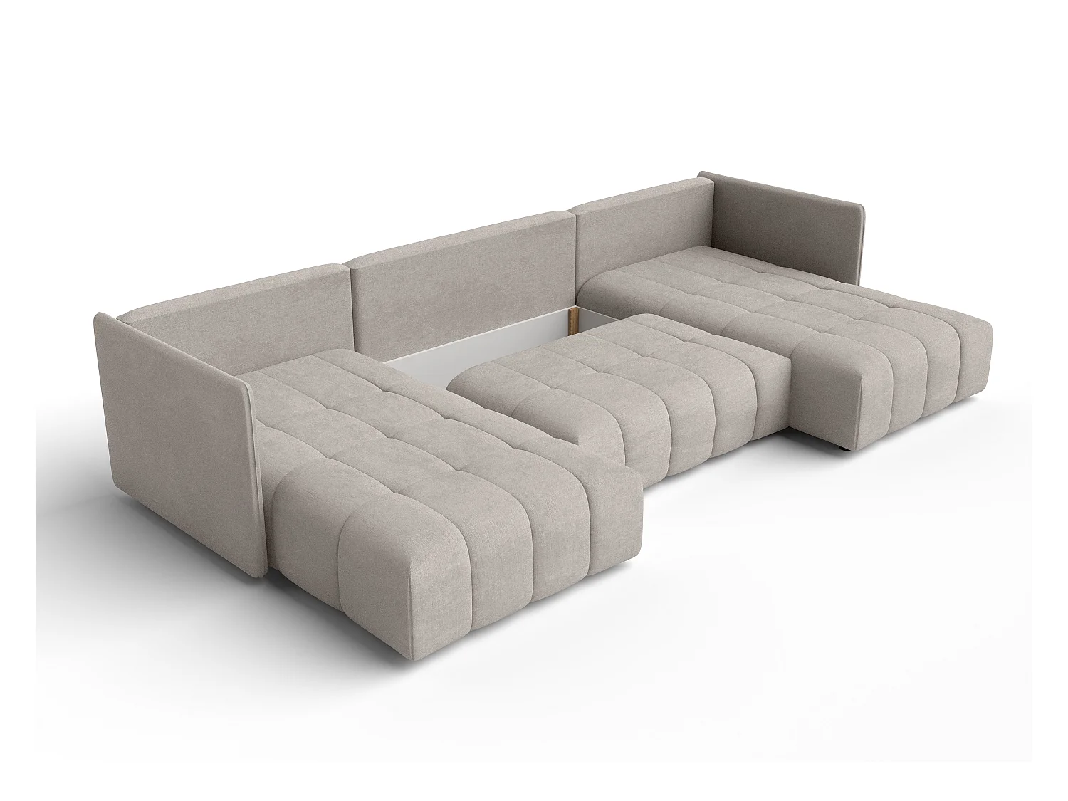 AX LIVING Beige Sofa U Form mit Schlaffunktion Veliro U, 353 cm breit