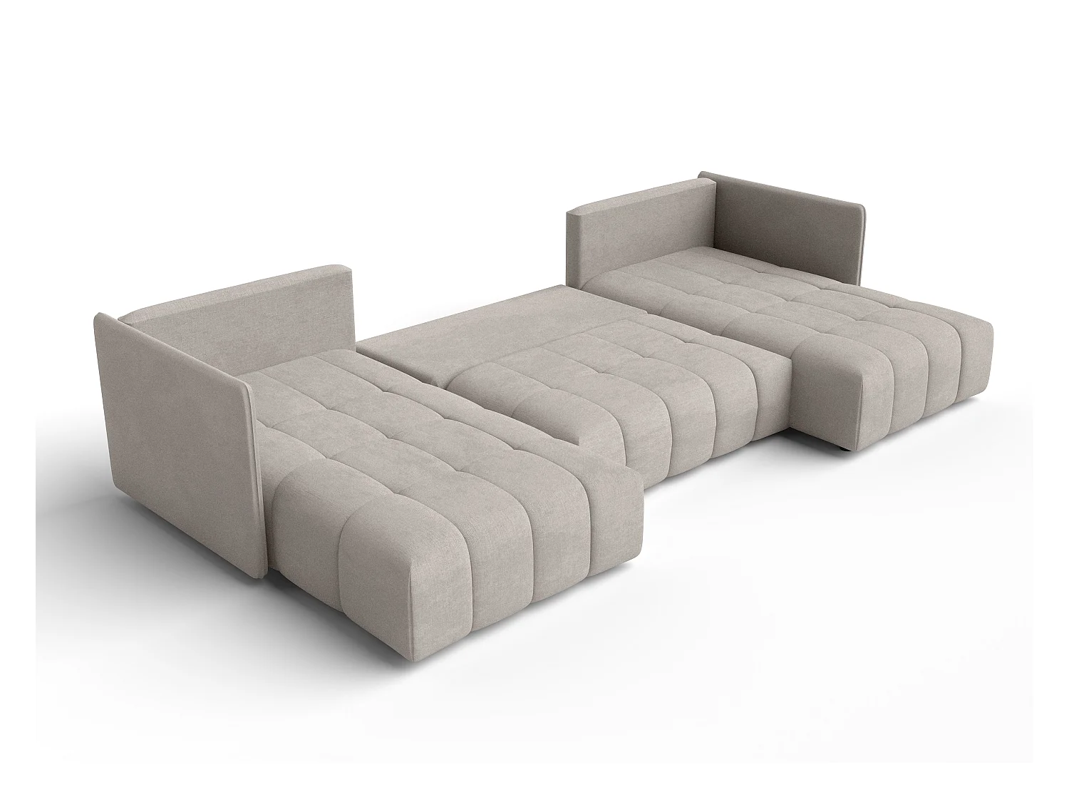 AX LIVING Beige Sofa U Form mit Schlaffunktion Veliro U, 353 cm breit