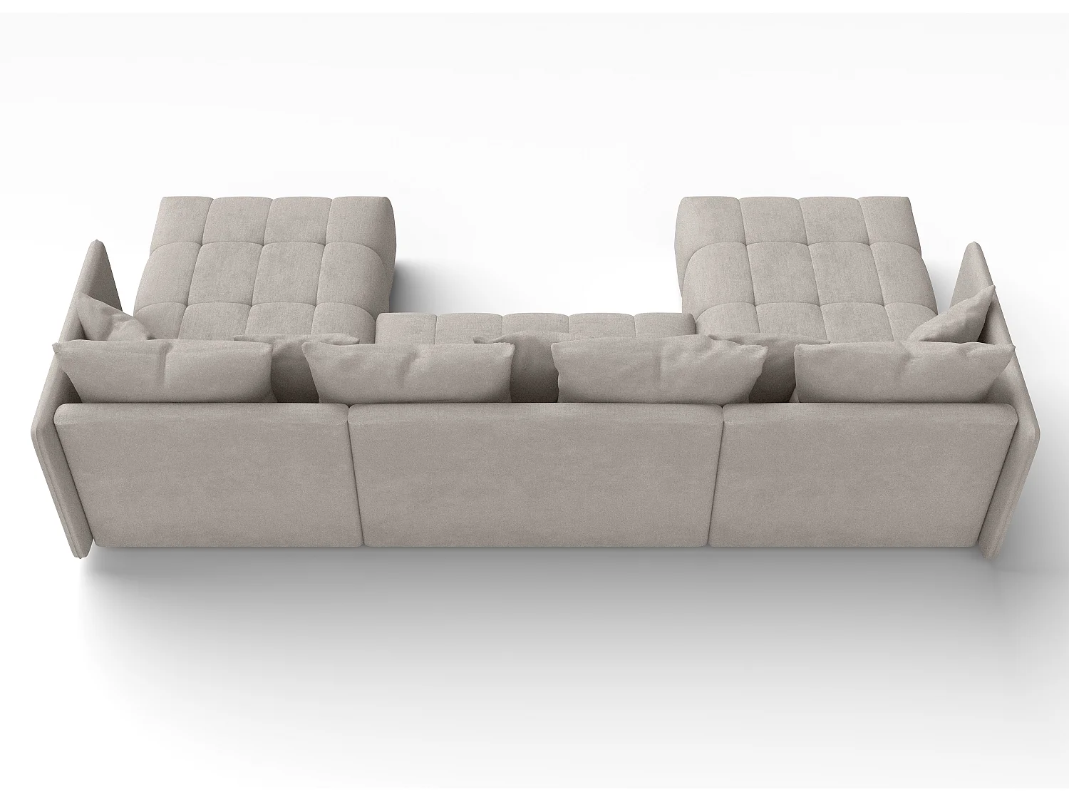 AX LIVING Beige Sofa U Form mit Schlaffunktion Veliro U, 353 cm breit