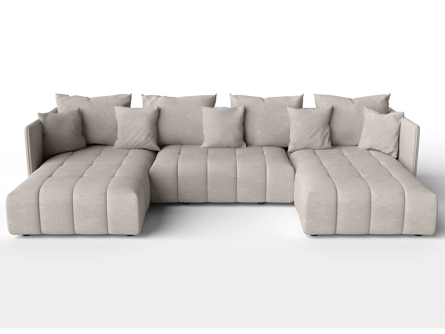 AX LIVING Canapé panoramique beige Veliro canapé en u 353 cm de large