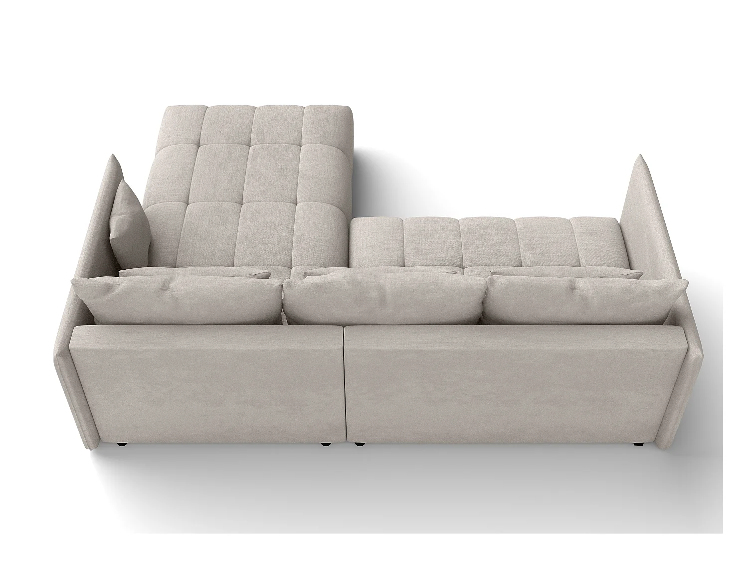 AX LIVING Beige Ecksofa mit Schlaffunktion und Bettkasten Cosmova 245