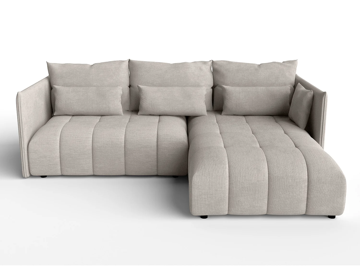 AX LIVING Canapé d'angle beige avec fonction couchage Cosmova 245 cm