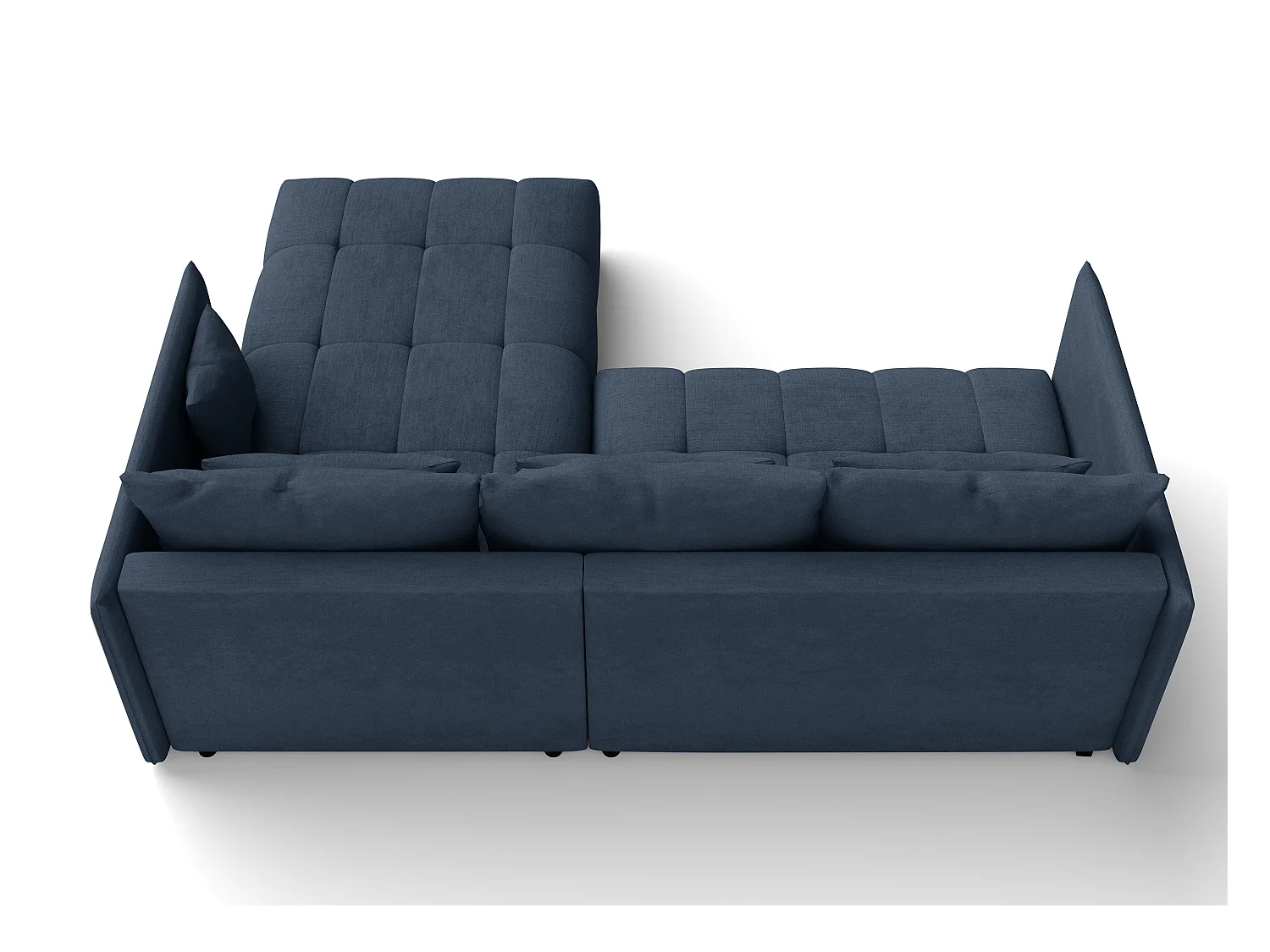 AX LIVING Ecksofa mit Schlaffunktion und Bettkasten Cosmova Blau 245cm