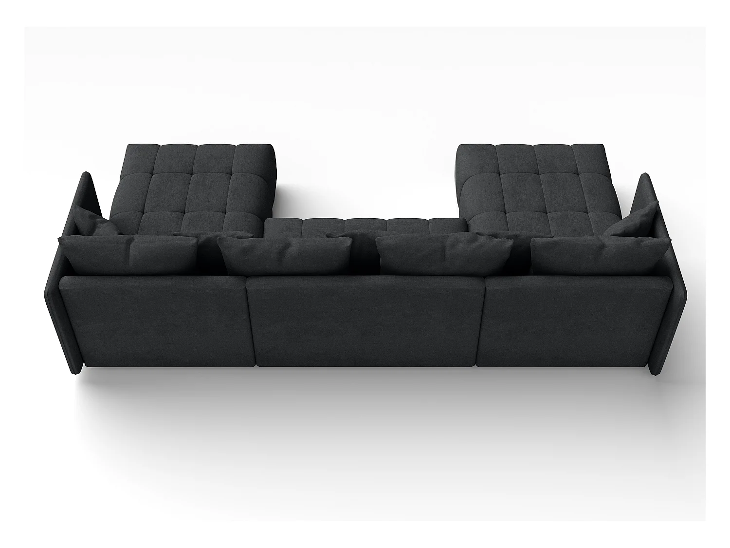 AX LIVING Dunkelgrau Sofa U Form mit Schlaffunktion Veliro U, 353 cm