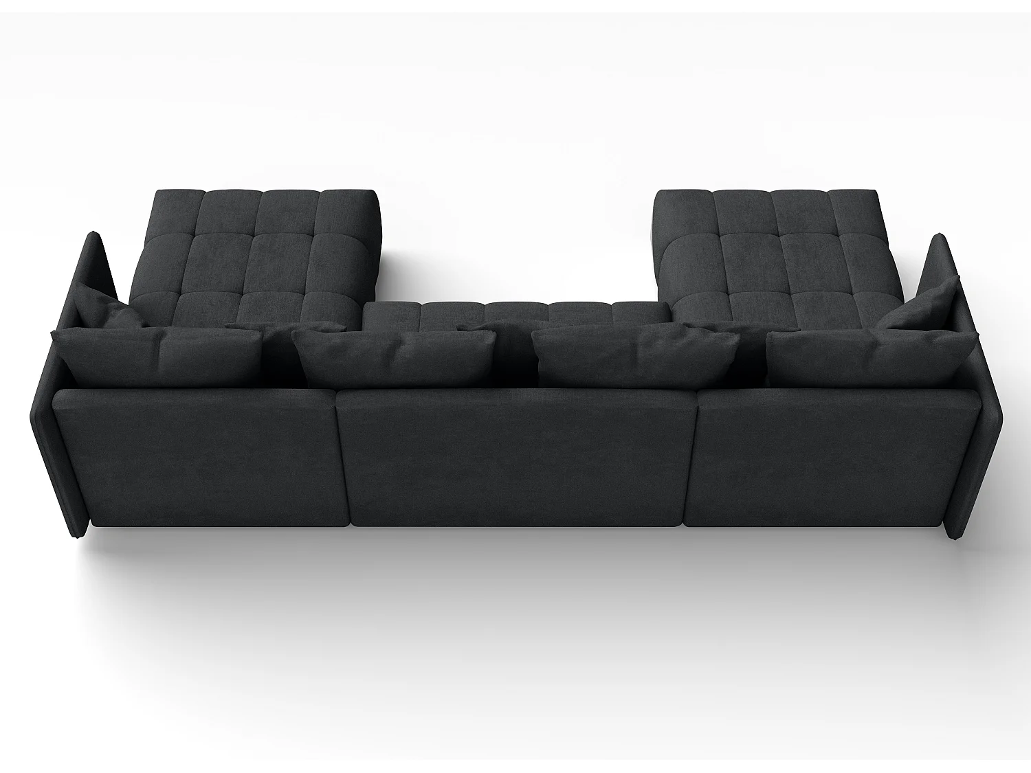 AX LIVING Dunkelgrau Sofa U Form mit Schlaffunktion Veliro U, 353 cm