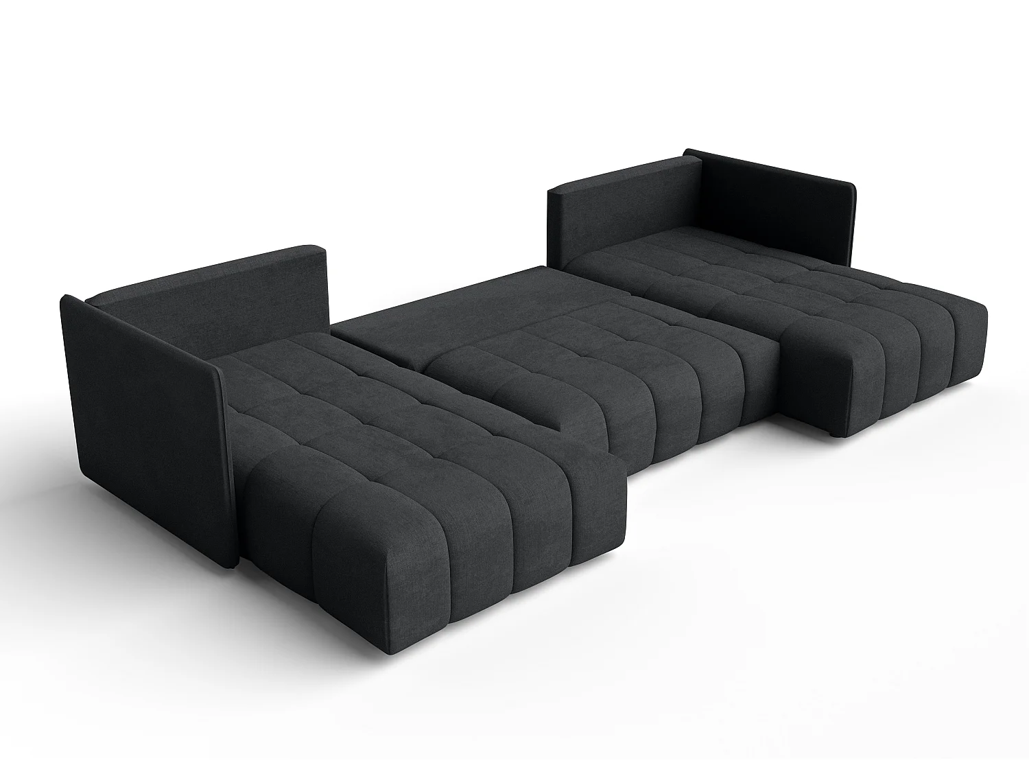 AX LIVING Dunkelgrau Sofa U Form mit Schlaffunktion Veliro U, 353 cm