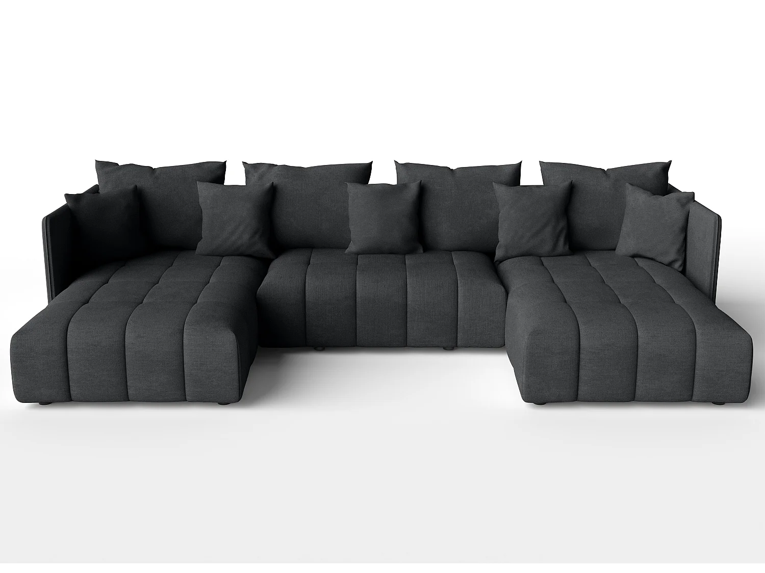 AX LIVING Canapé gris foncé U avec fonction sommeil Veliro U 345 cm