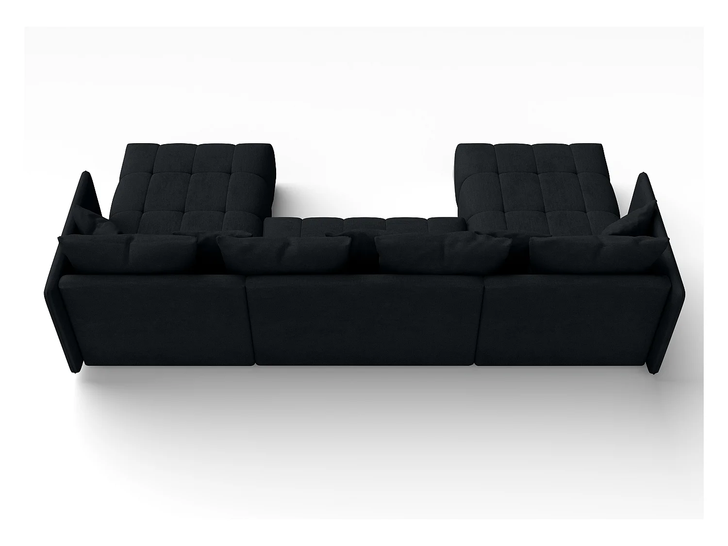 AX LIVING Hoekbank U vorm Veliro 353 cm in Zwart met Bedfunctie