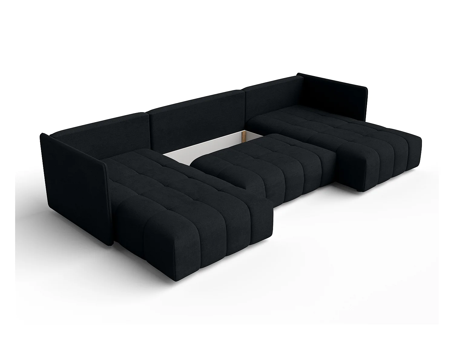 AX LIVING Schwarz Sofa U Form mit Schlaffunktion Veliro U 353 cm breit