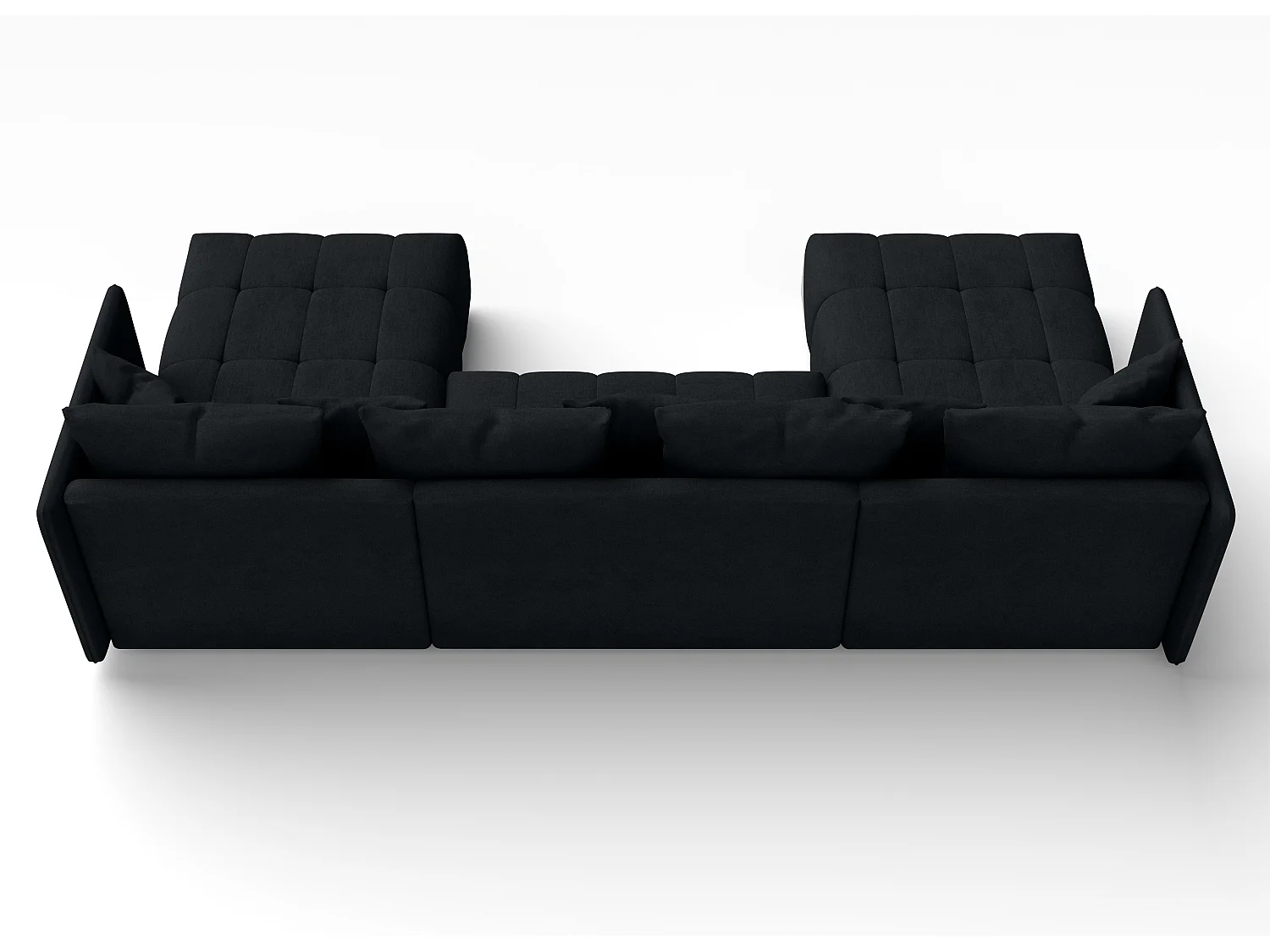 AX LIVING Schwarz Sofa U Form mit Schlaffunktion Veliro U 353 cm breit