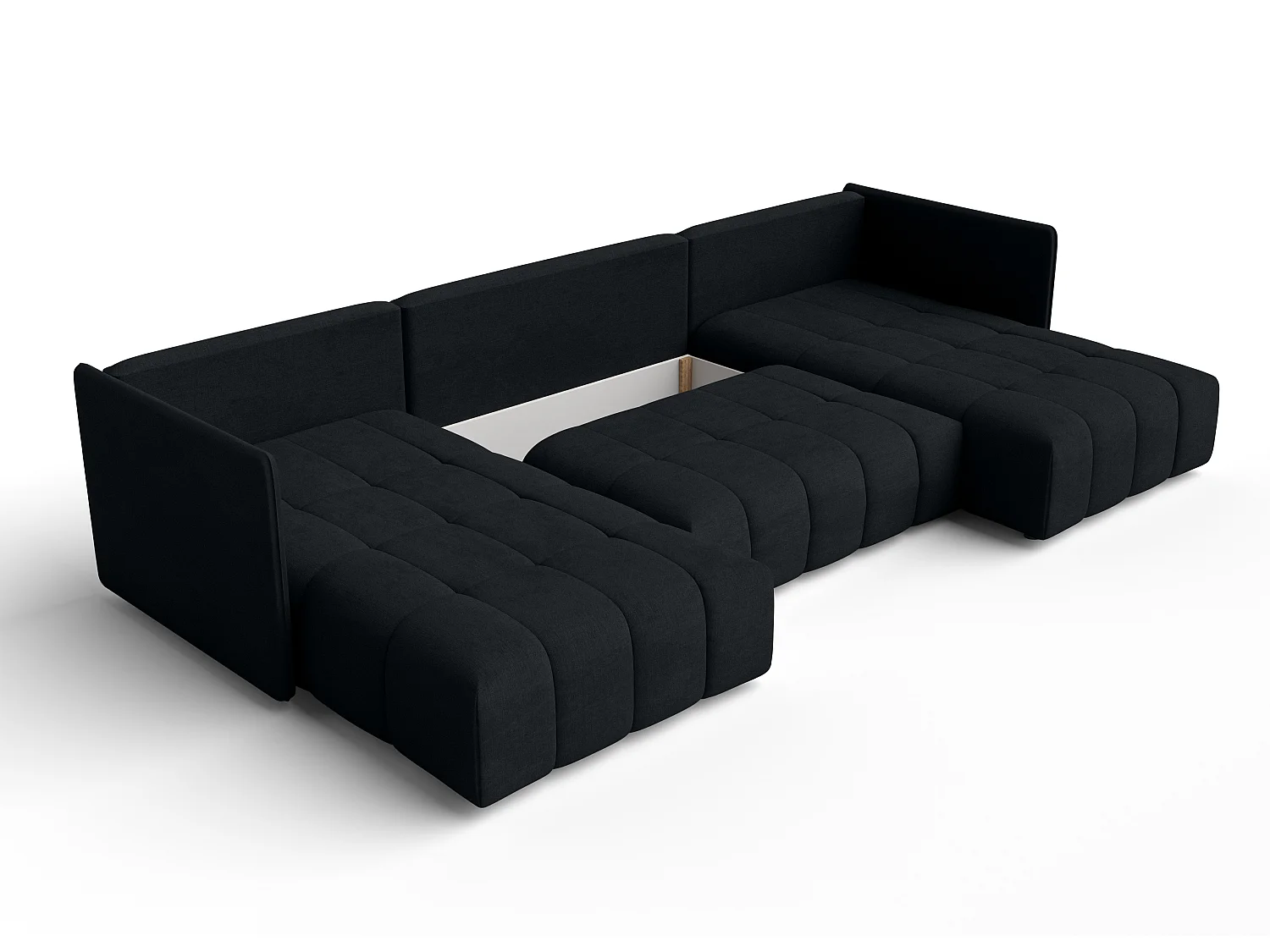 AX LIVING Schwarz Sofa U Form mit Schlaffunktion Veliro U 353 cm breit