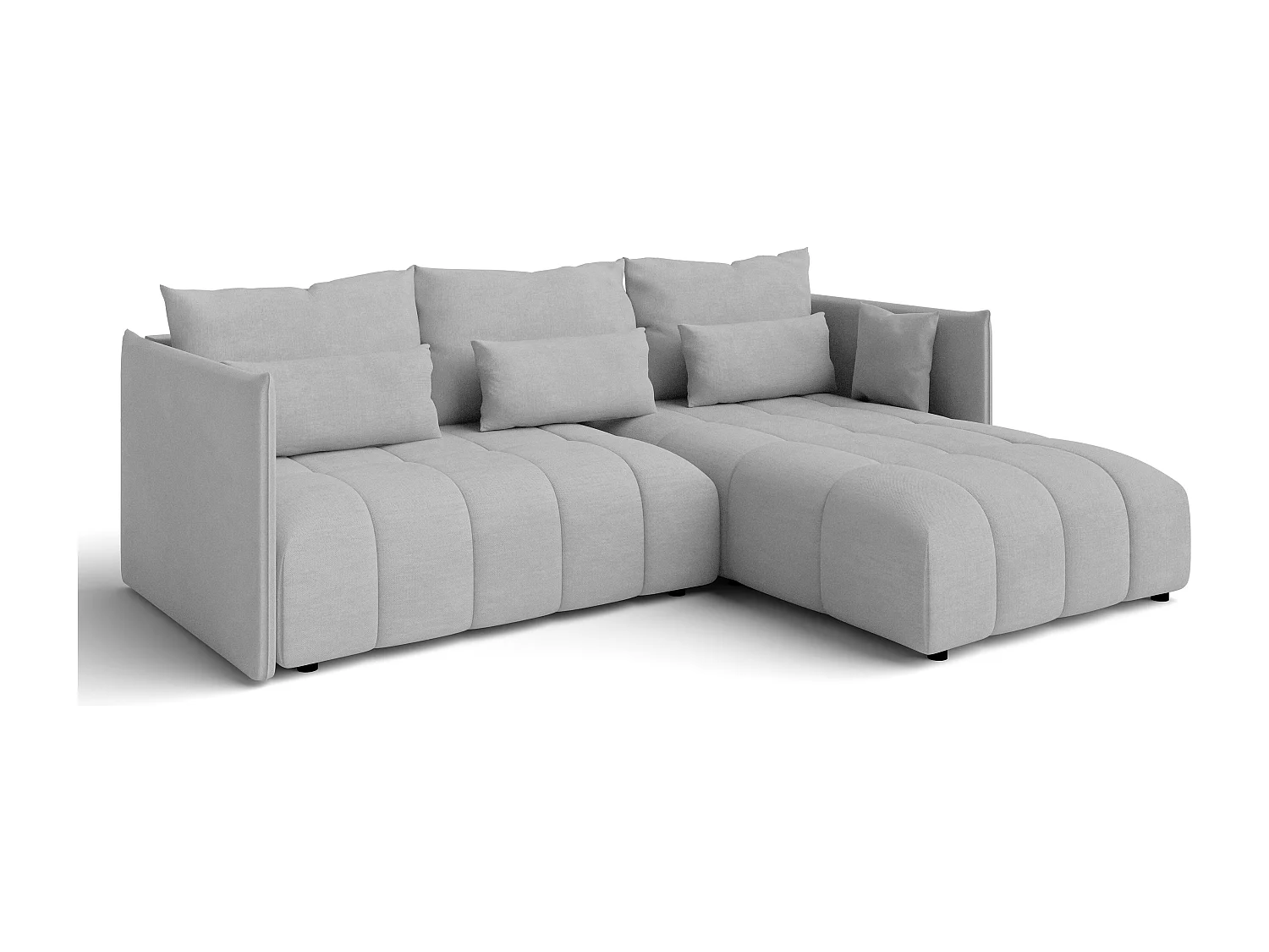 AX LIVING Canapé d'angle gris clair avec fonction couchage Cosmova