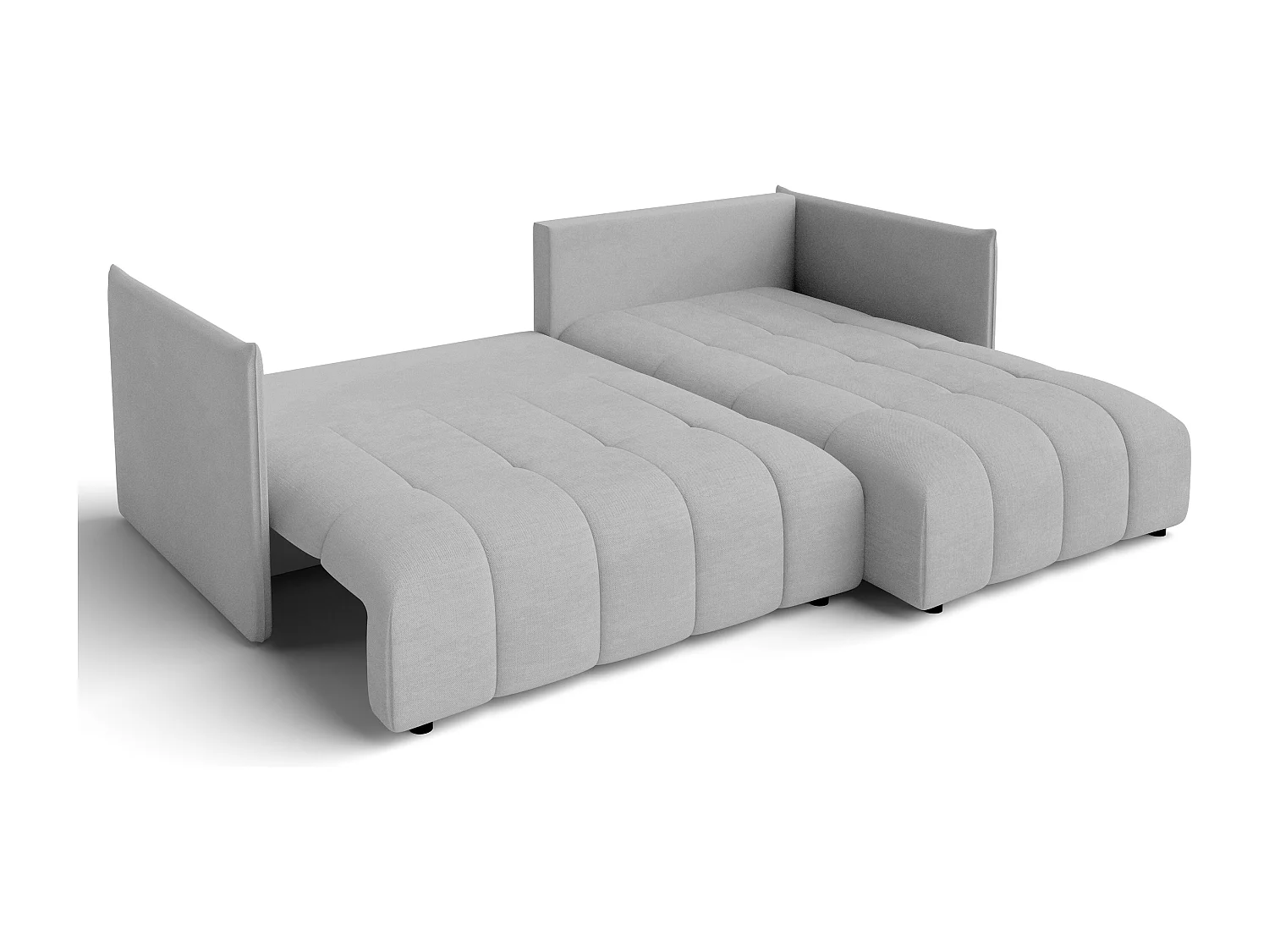 AX LIVING Canapé d'angle gris clair avec fonction couchage Cosmova