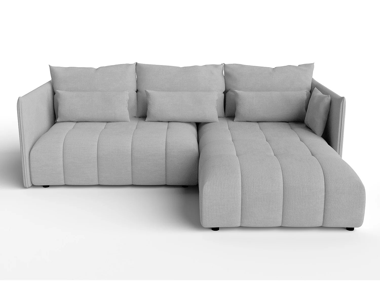 AX LIVING Canapé d'angle gris avec fonction couchage Cosmova