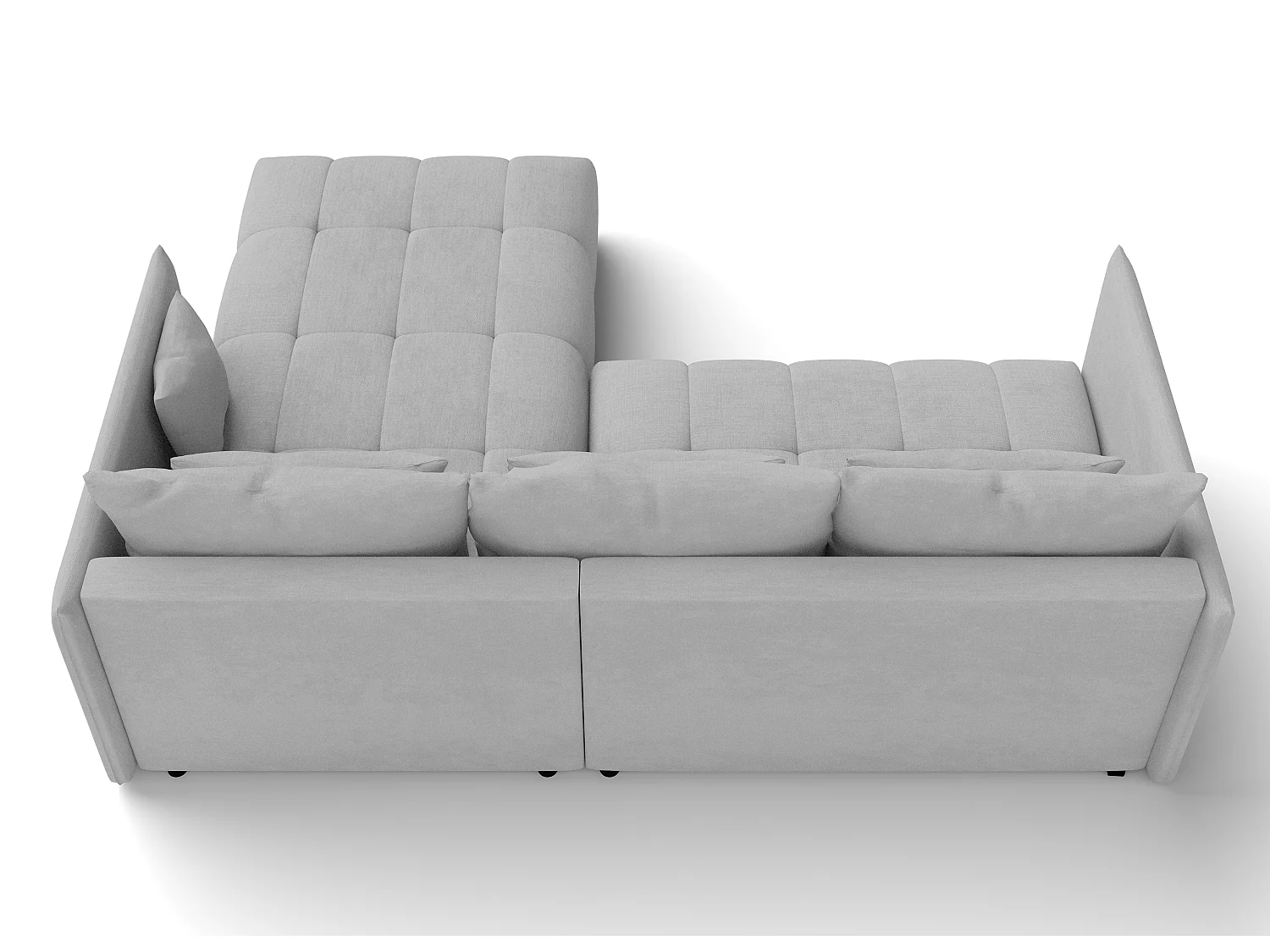 AX LIVING Canapé d'angle gris avec fonction couchage Cosmova