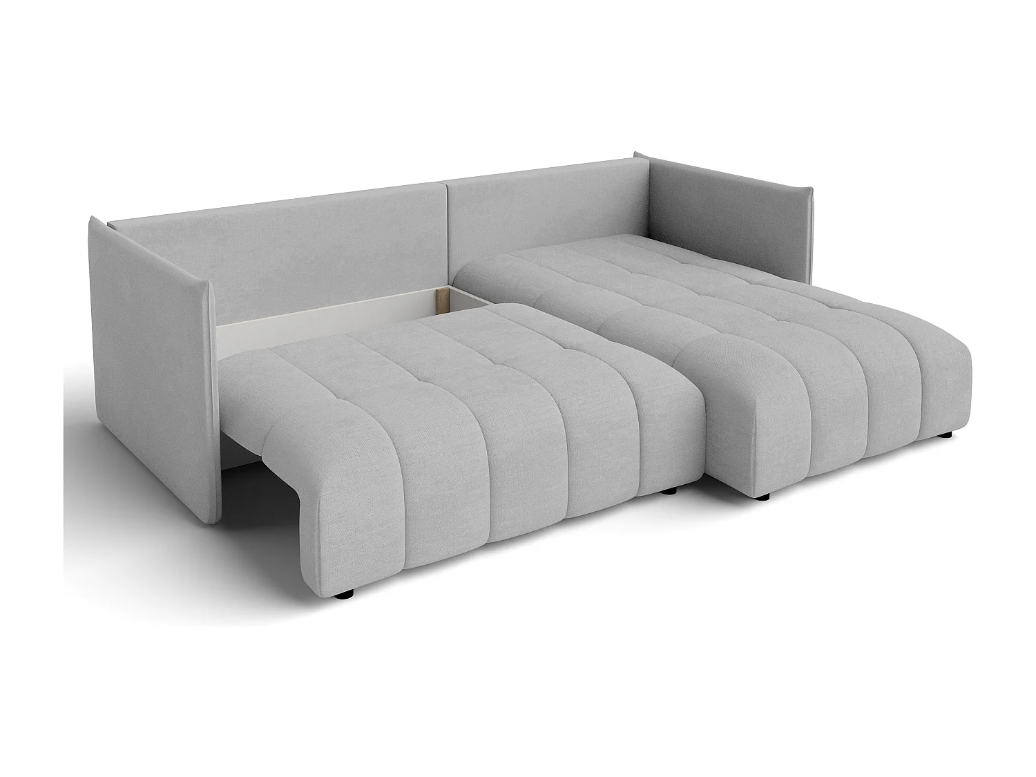 AX LIVING Canapé d'angle gris avec fonction couchage Cosmova