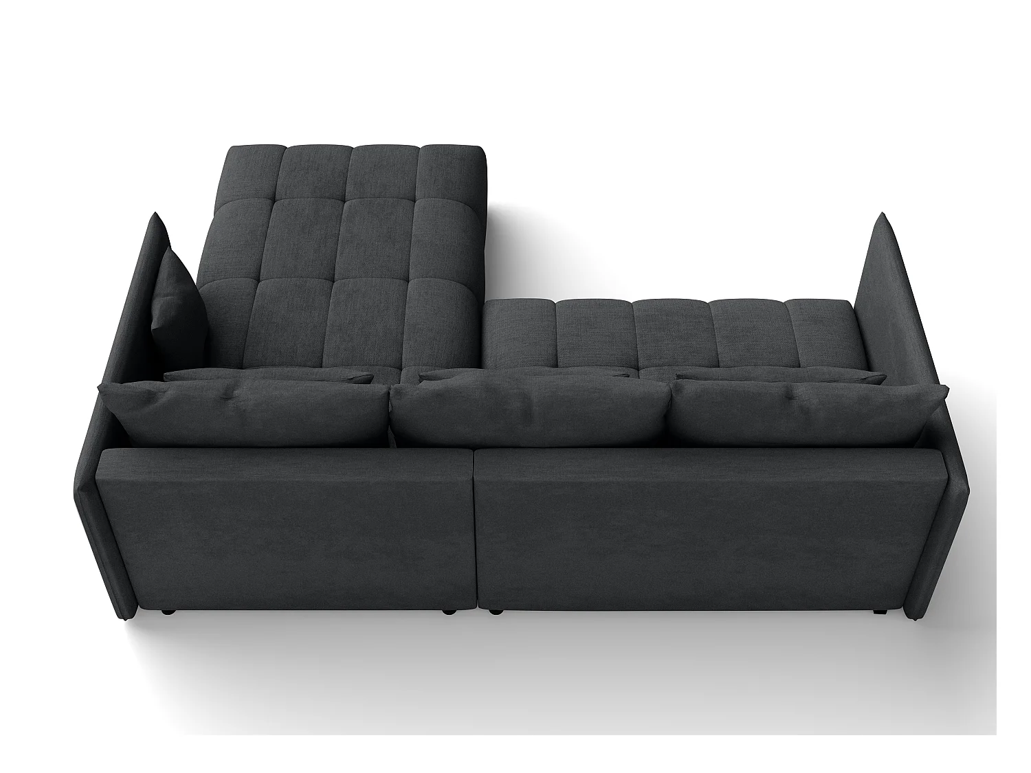 AX LIVING Eckcouch Grau Ecksofa mit Schlaffunktion Bettkasten Cosmova