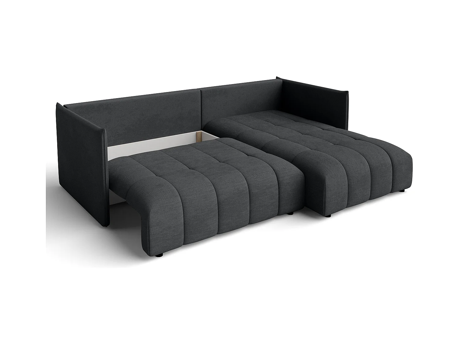 AX LIVING Eckcouch Grau Ecksofa mit Schlaffunktion Bettkasten Cosmova