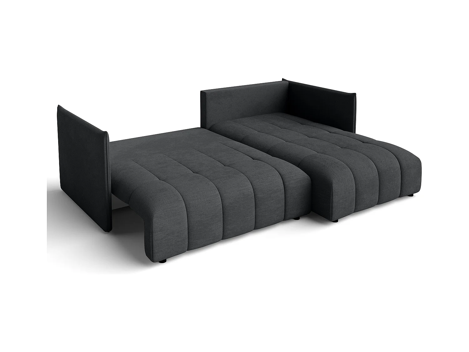 AX LIVING Eckcouch Grau Ecksofa mit Schlaffunktion Bettkasten Cosmova