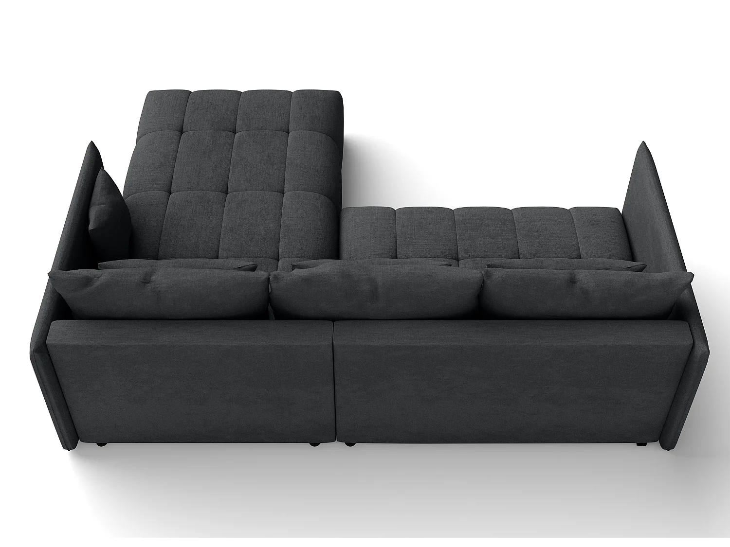 AX LIVING Canapé d'angle vert avec fonction couchage Cosmova 248 cm