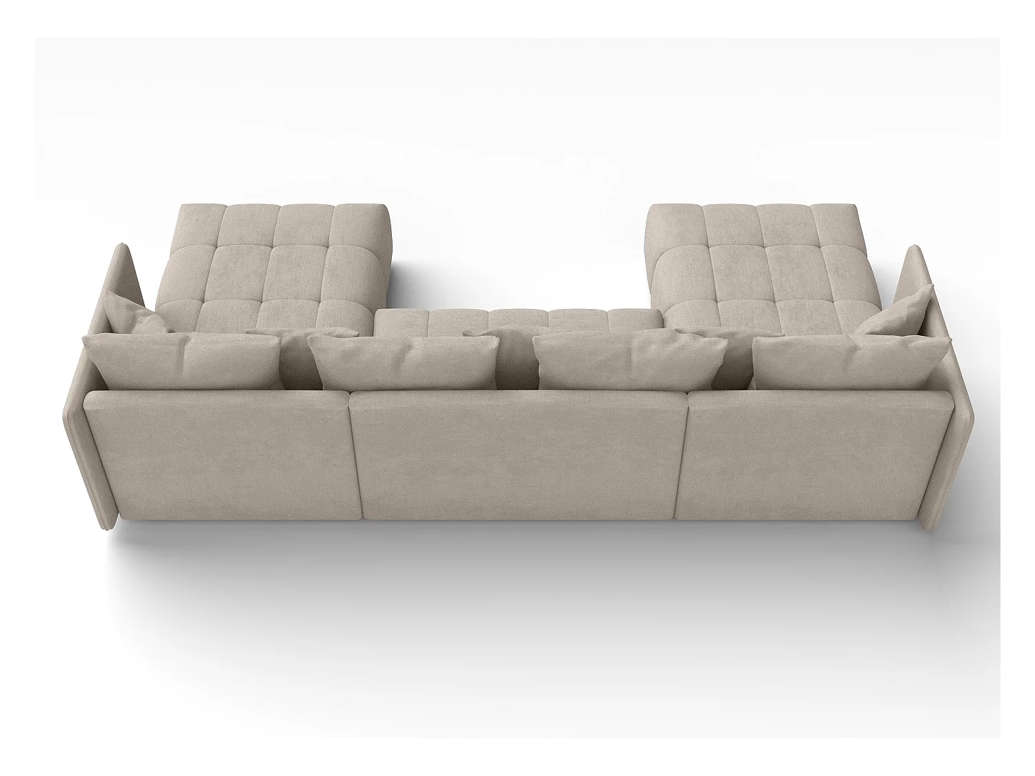 AX LIVING Hellbraun Sofa U Form mit Schlaffunktion Veliro U, 353 cm