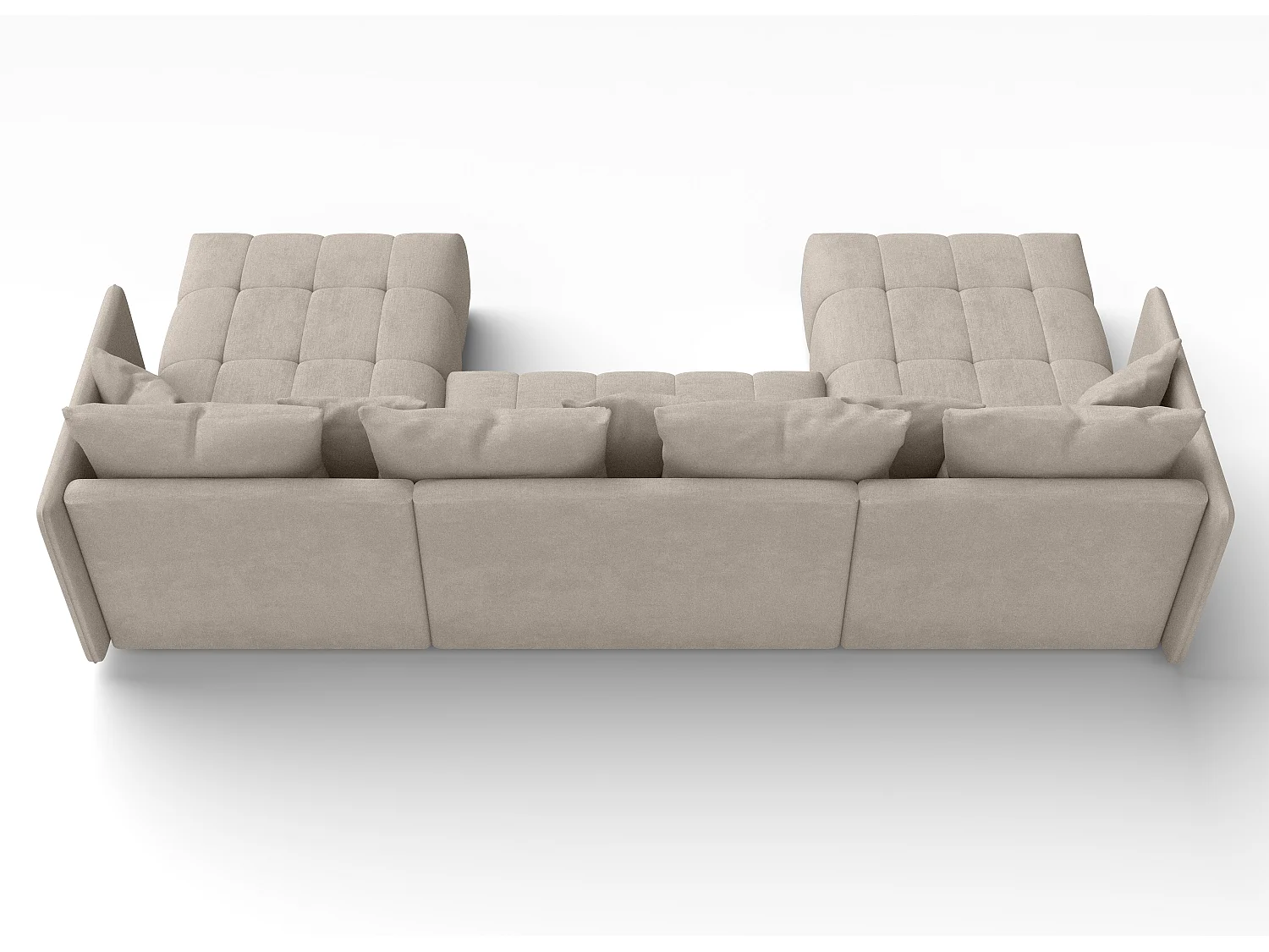 AX LIVING Hellbraun Sofa U Form mit Schlaffunktion Veliro U, 353 cm