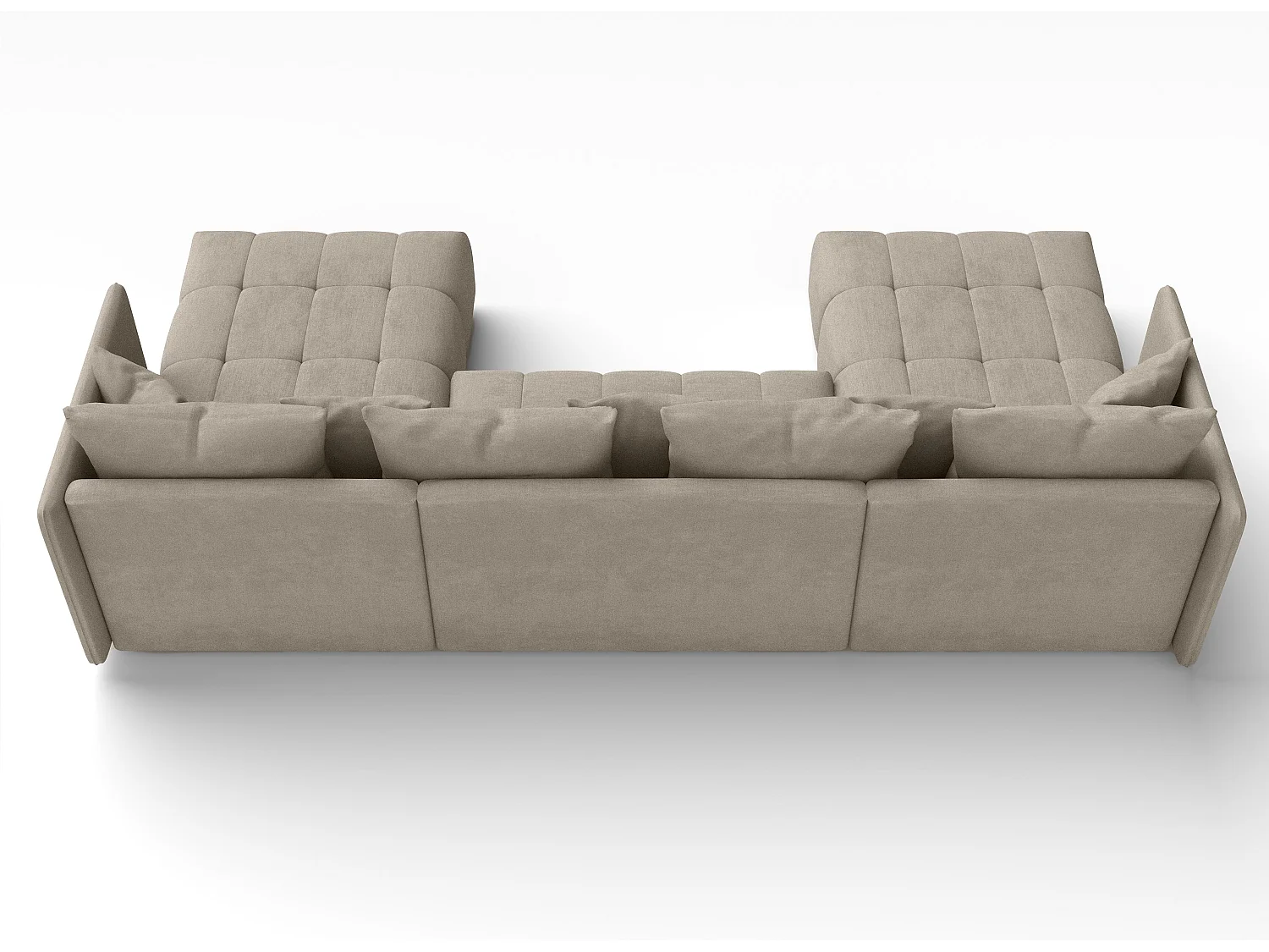 AX LIVING Canapé panoramique convertible Veliro U marron clair 353 cm