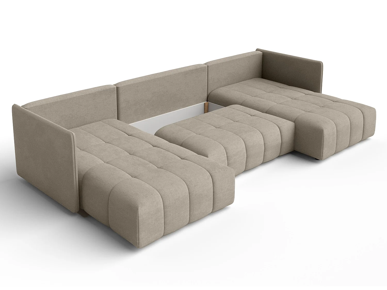 AX LIVING Canapé panoramique convertible Veliro U marron clair 353 cm