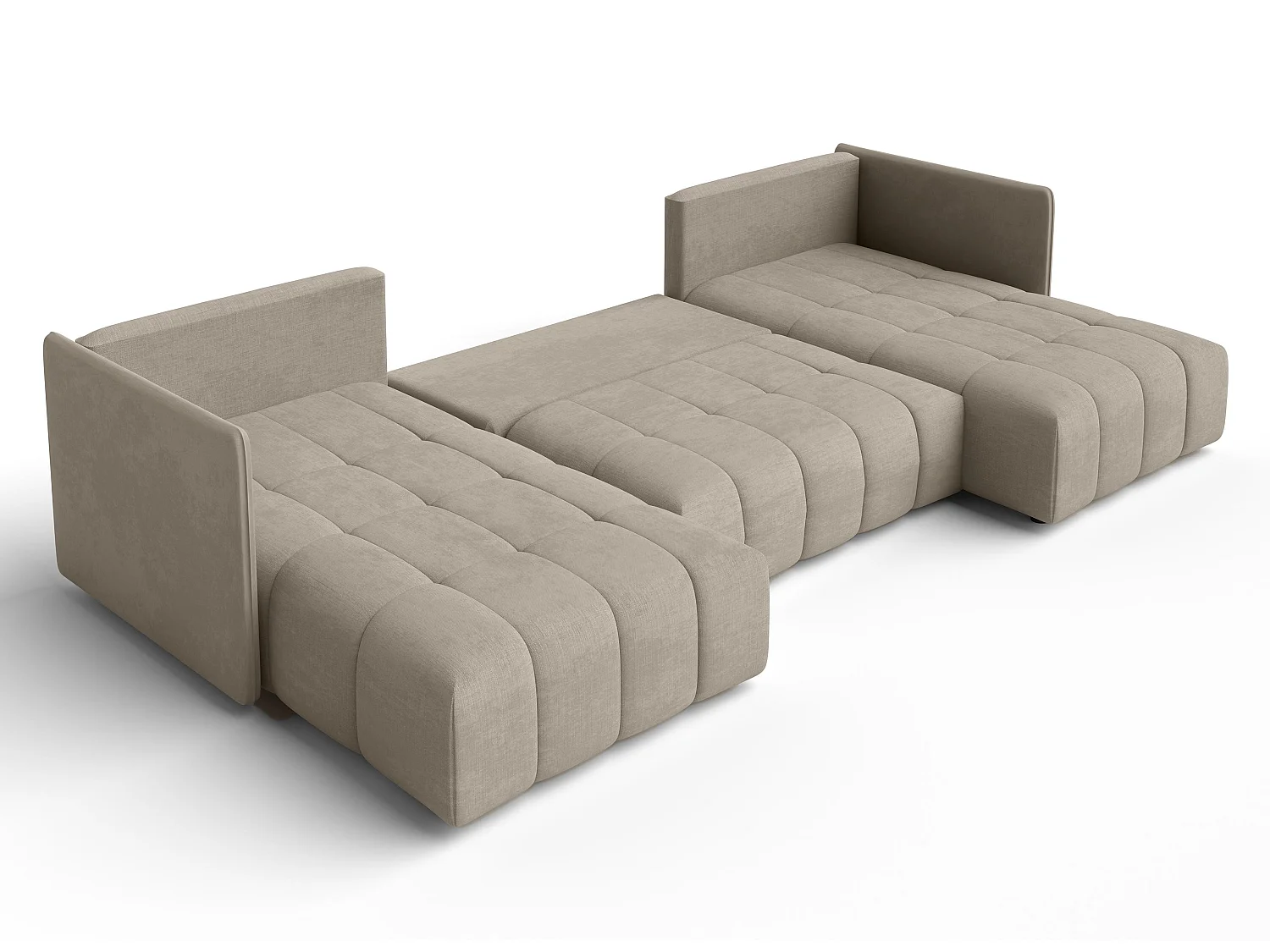 AX LIVING Canapé panoramique convertible Veliro U marron clair 353 cm