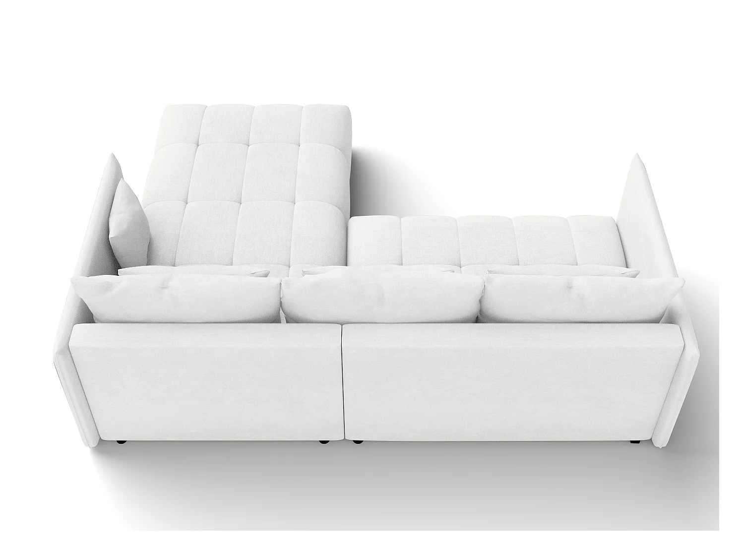 AX LIVING 4 zits hoekbank Cosmova 245 cm – wit met bedfunctie