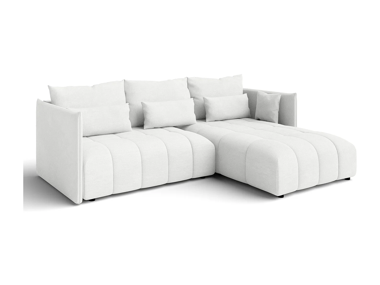 AX LIVING 4 zits hoekbank Cosmova 245 cm – wit met bedfunctie