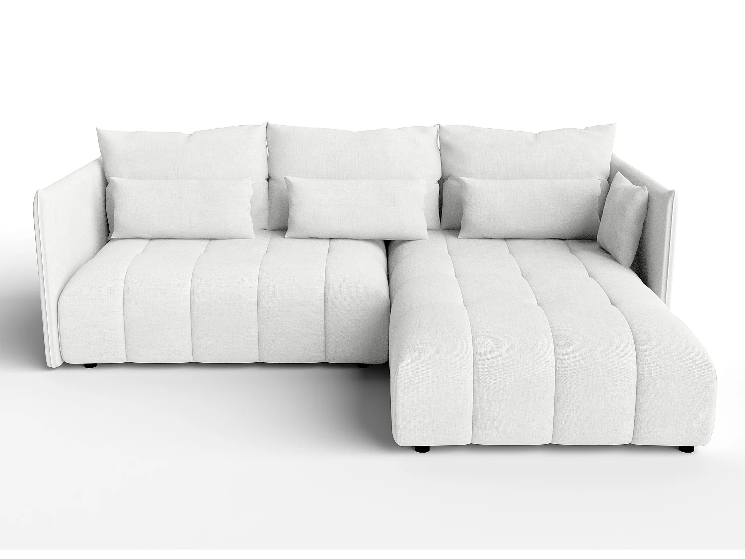 AX LIVING Weiß Ecksofa mit Schlaffunktion und Bettkasten Cosmova 245cm