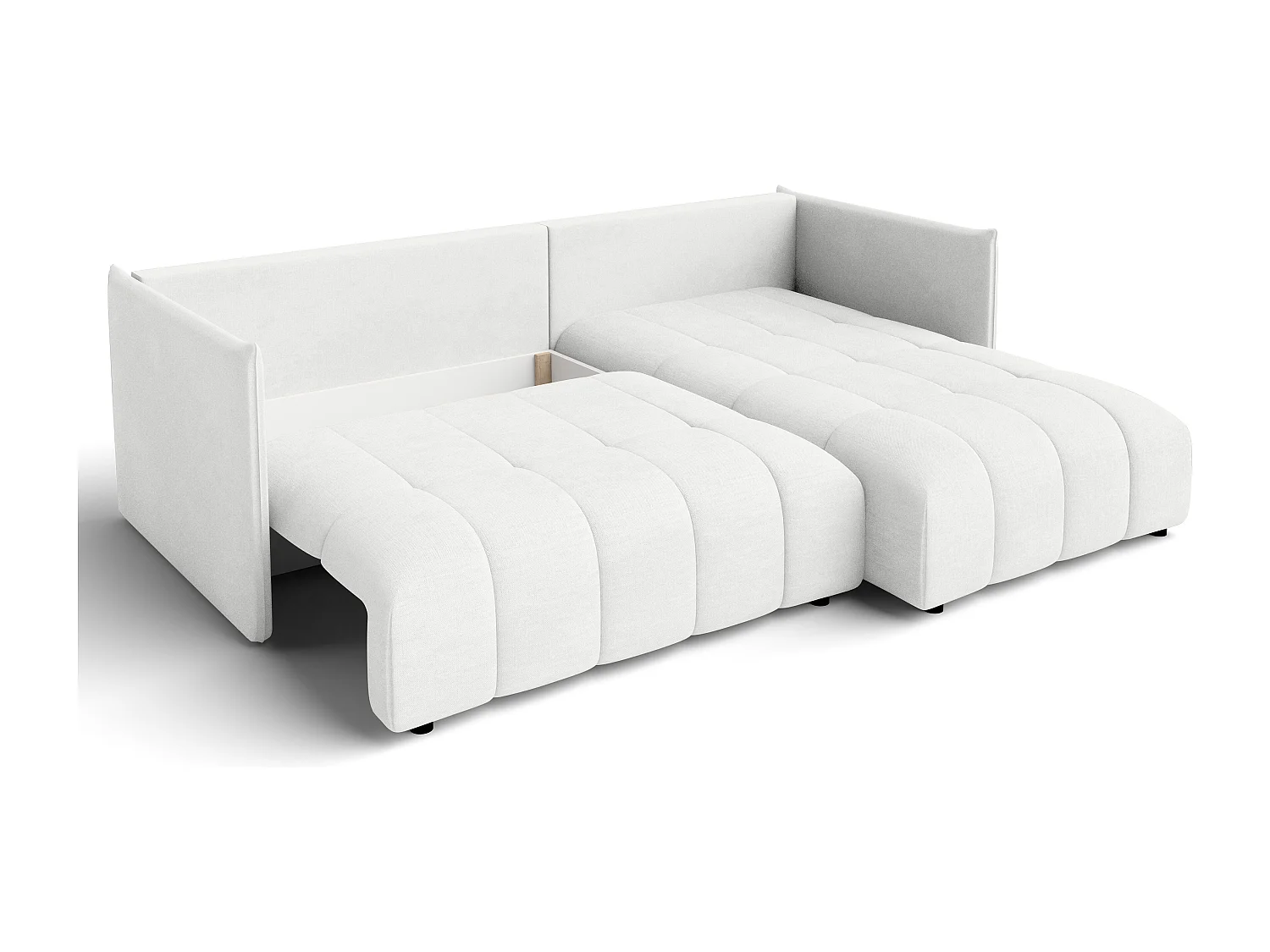 AX LIVING Weiß Ecksofa mit Schlaffunktion und Bettkasten Cosmova 245cm