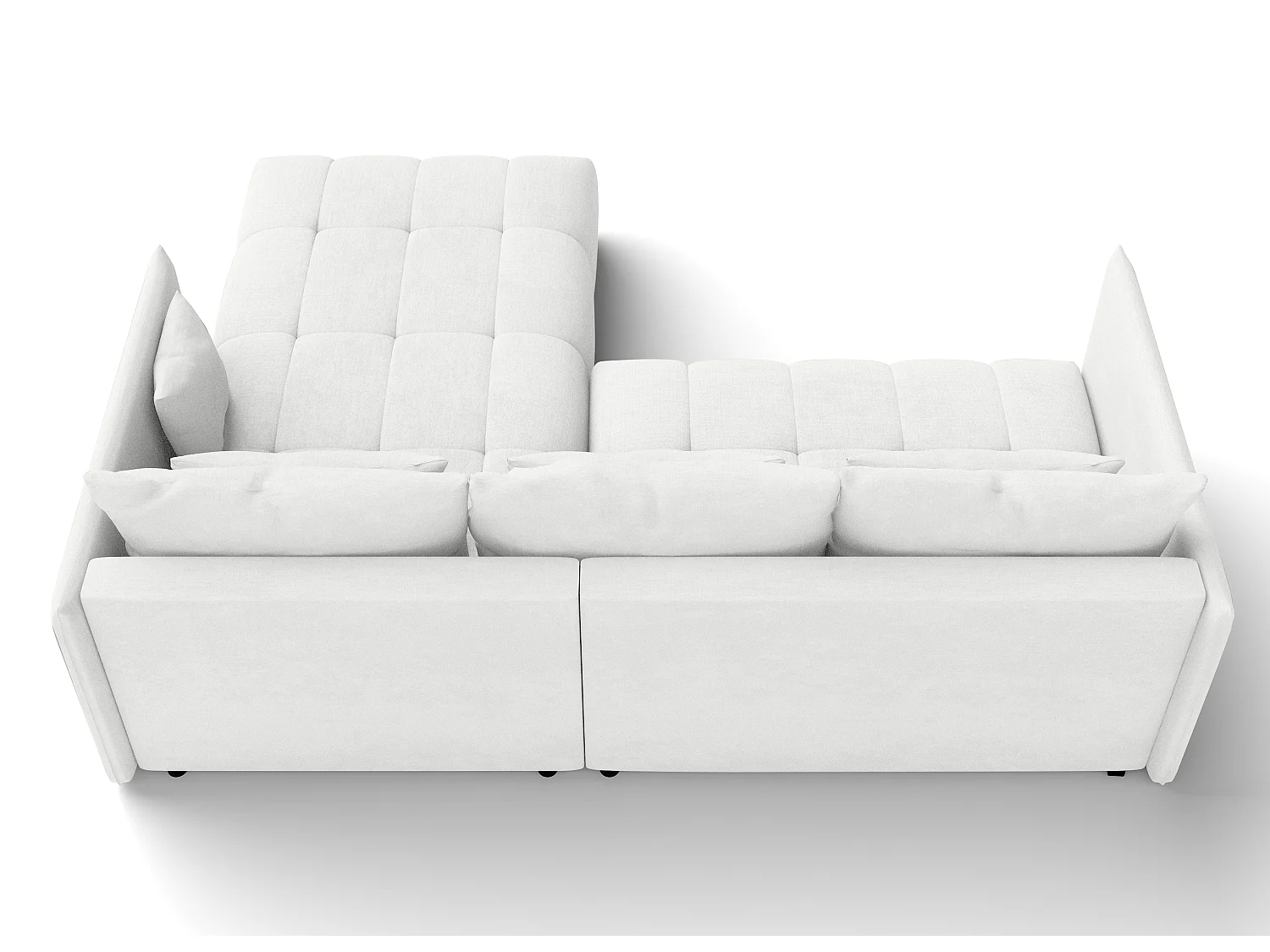 AX LIVING Canapé d'angle noir avec fonction couchage Cosmova 248 cm