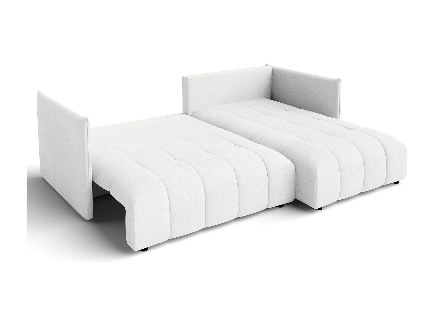 AX LIVING Canapé d'angle noir avec fonction couchage Cosmova 248 cm