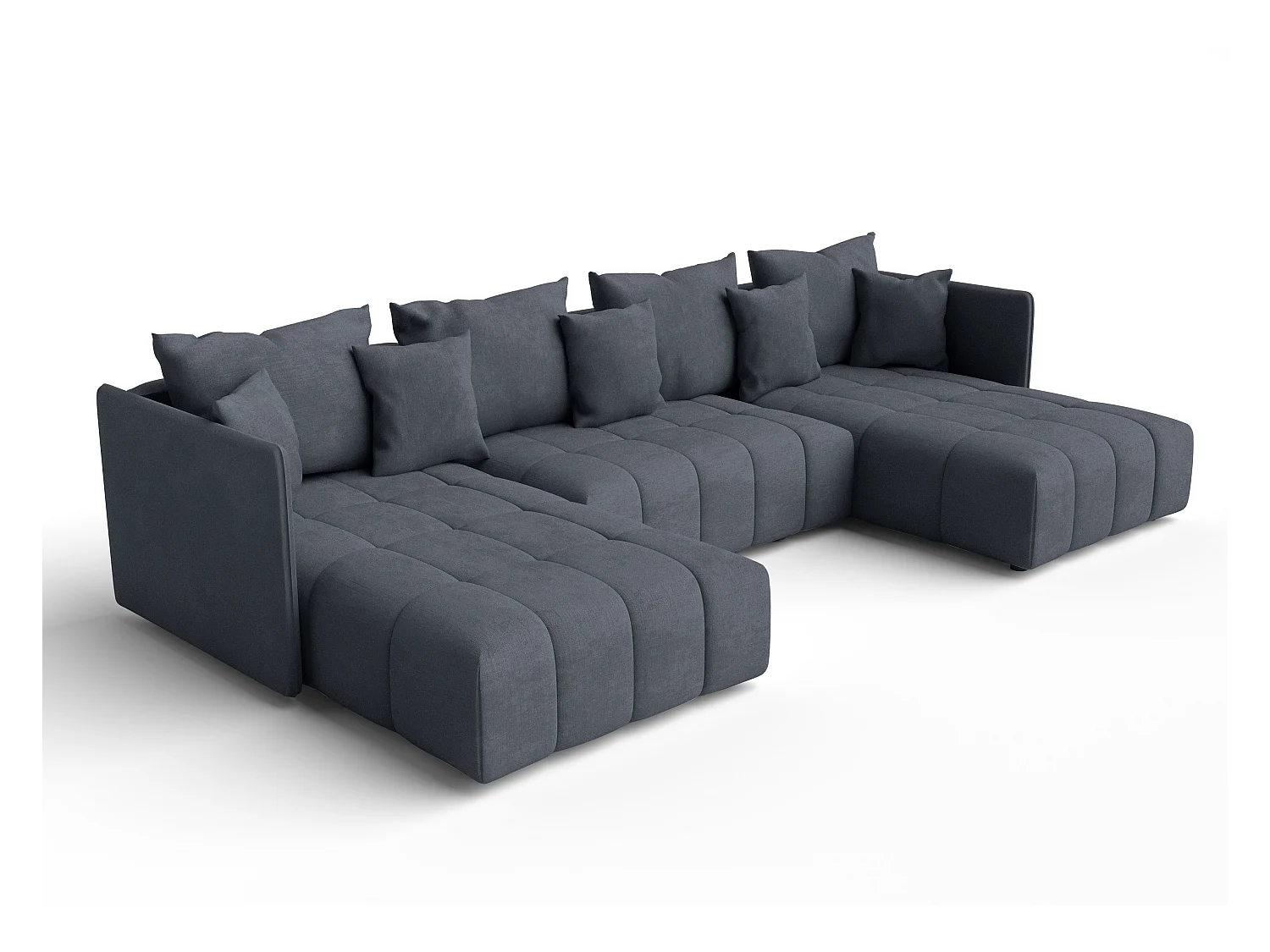 AX LIVING Ecksofa grau Veliro Sofa U Form mit Schlaffunktion, 353 cm