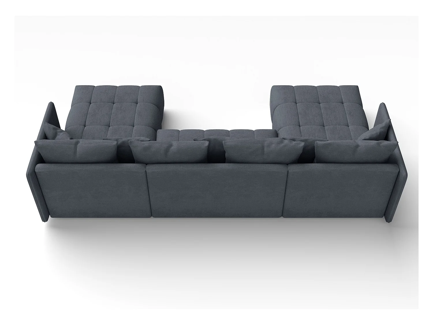 AX LIVING Ecksofa grau Veliro Sofa U Form mit Schlaffunktion, 353 cm