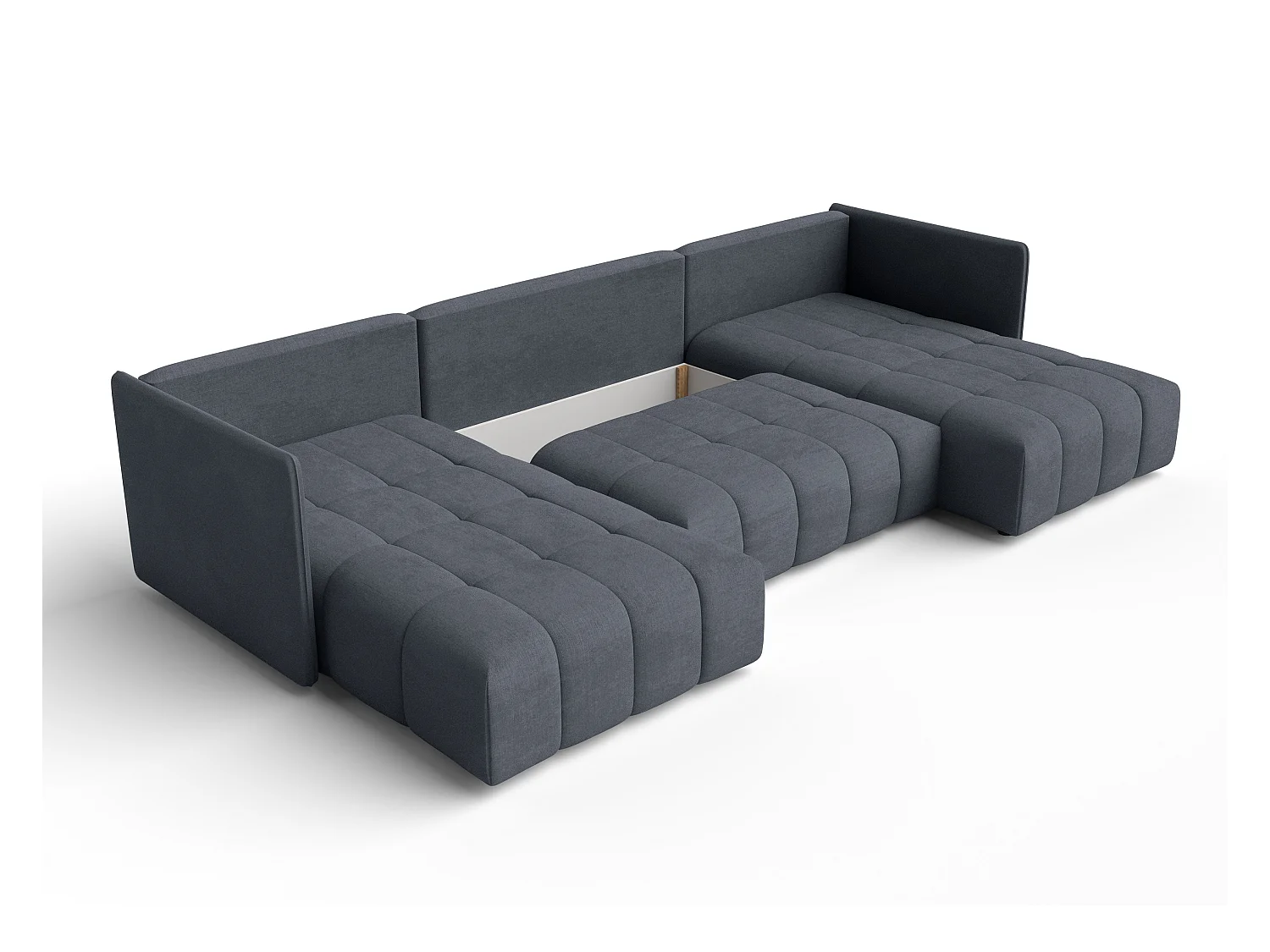 AX LIVING Ecksofa grau Veliro Sofa U Form mit Schlaffunktion, 353 cm