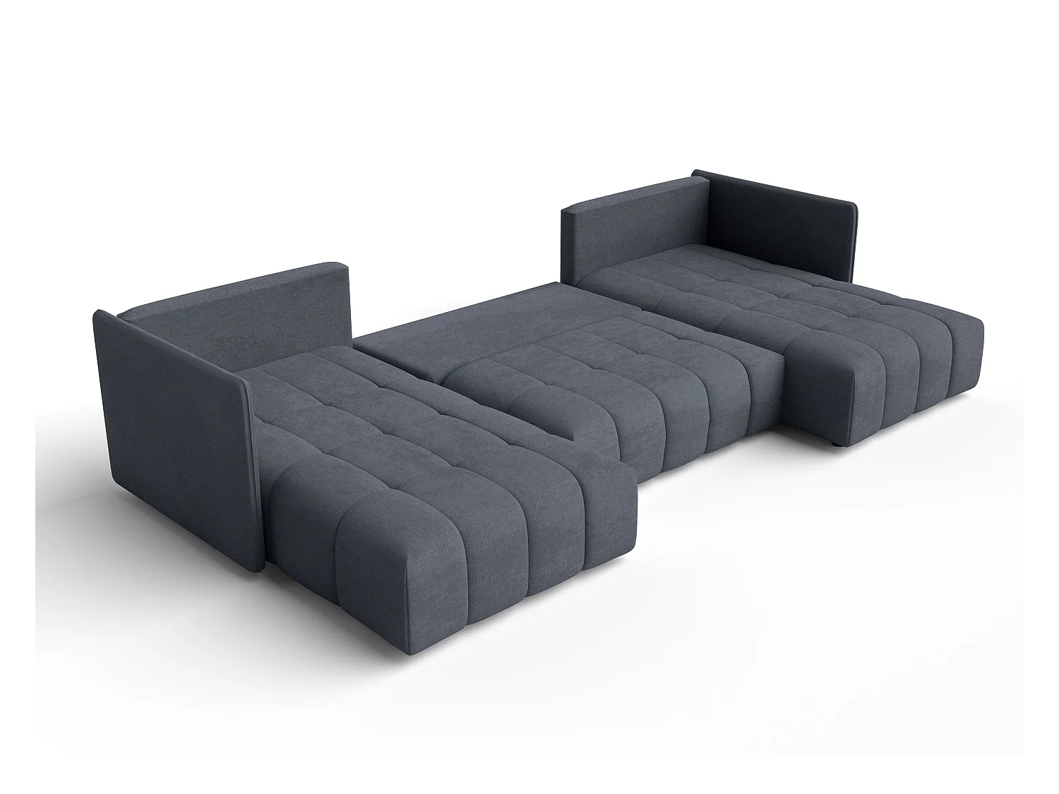 AX LIVING Ecksofa grau Veliro Sofa U Form mit Schlaffunktion, 353 cm
