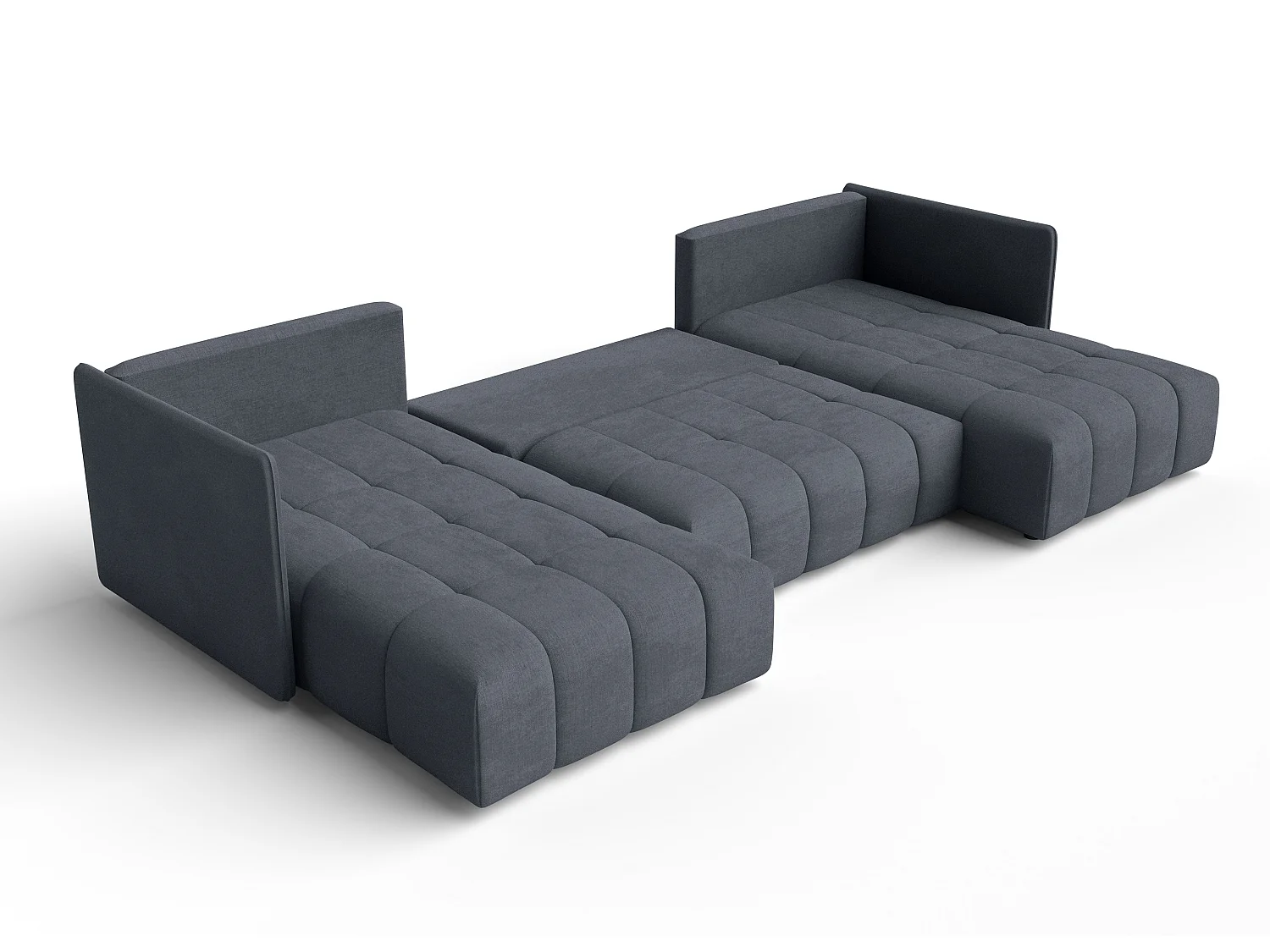 AX LIVING Hoekbank U vorm Veliro 345 cm in Donkergrijs met Bedfunctie